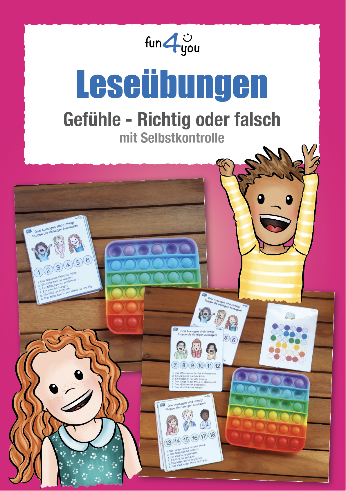 Leseübungen - Gefühle - Richtig oder falsch? - Plopper