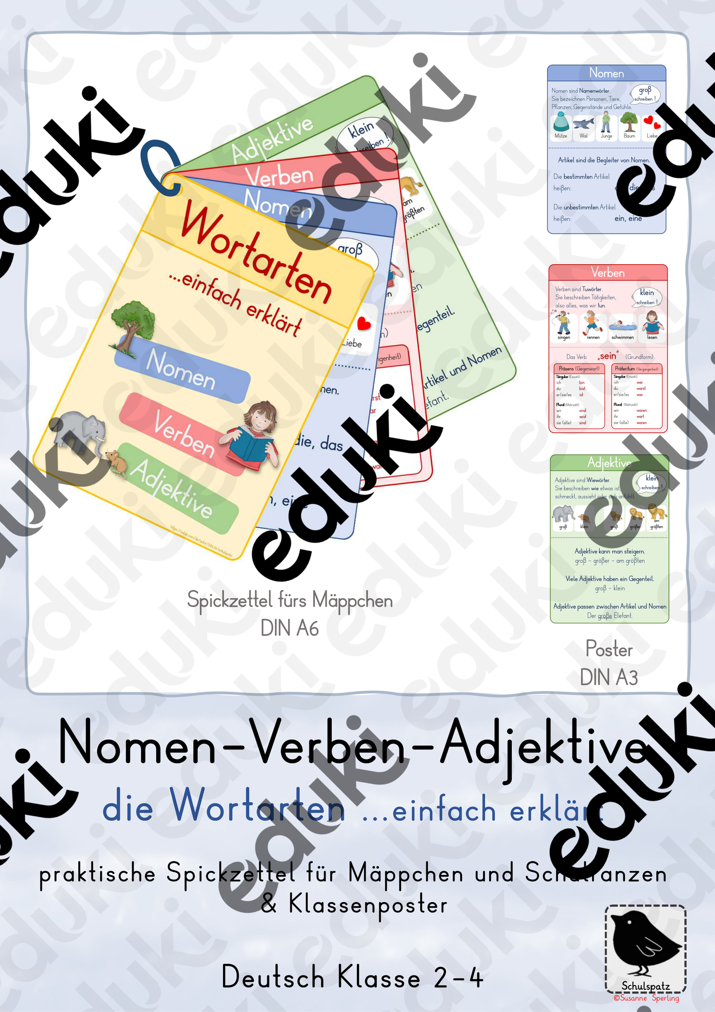 Wortarten: Nomen Verben Adjektive einfach erklärt – Unterrichtsmaterial