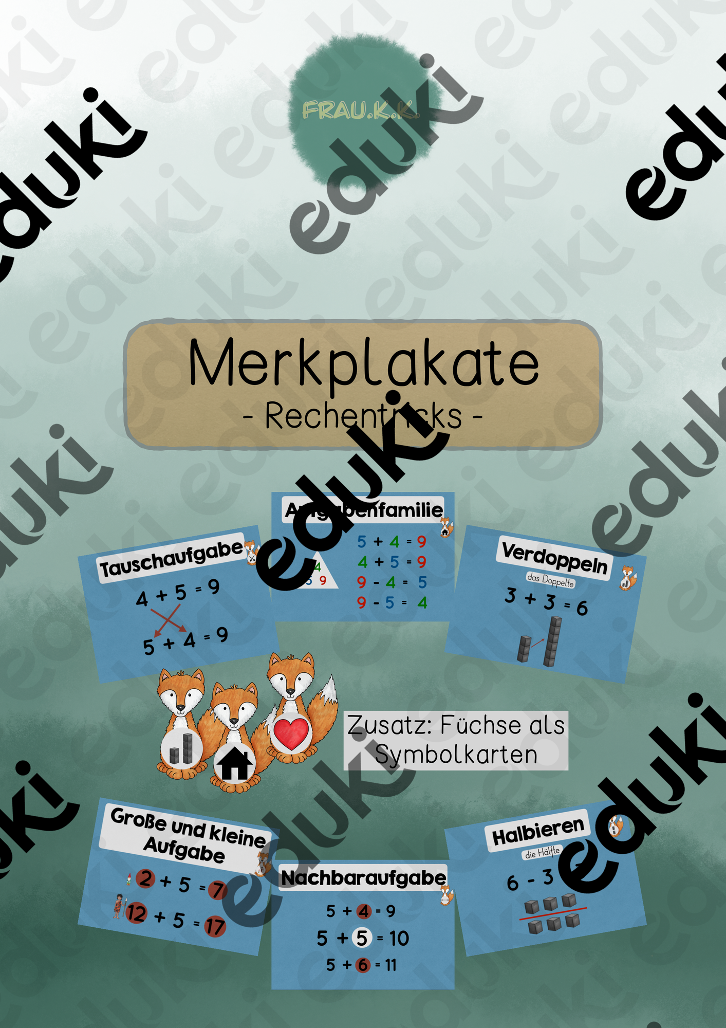 Merkplakate Rechentricks (zum Aushang) – Unterrichtsmaterial im Fach
