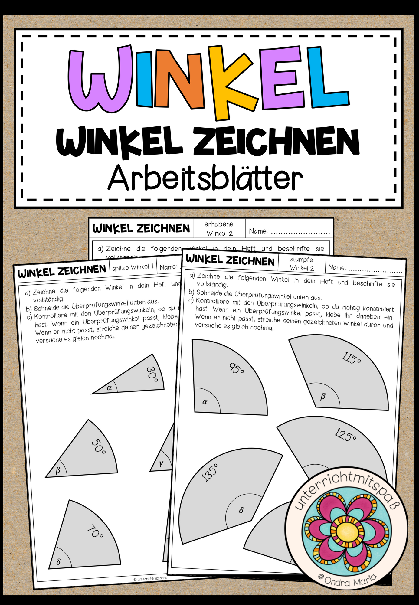 WINKEL - Winkel zeichnen (Arbeitsblätter) – Unterrichtsmaterial im Fach