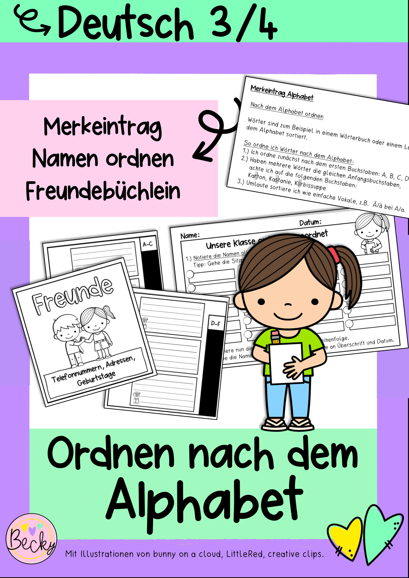 Ordnen nach dem Alphabet praktisch – Unterrichtsmaterial im Fach Deutsch