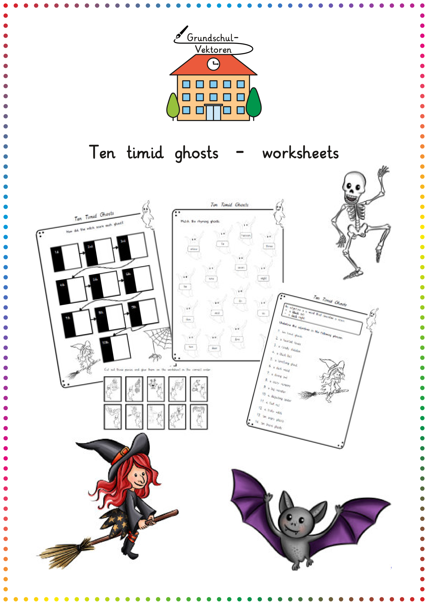 Ten Timid Ghosts - worksheets (Halloween) - material de la siguiente ...
