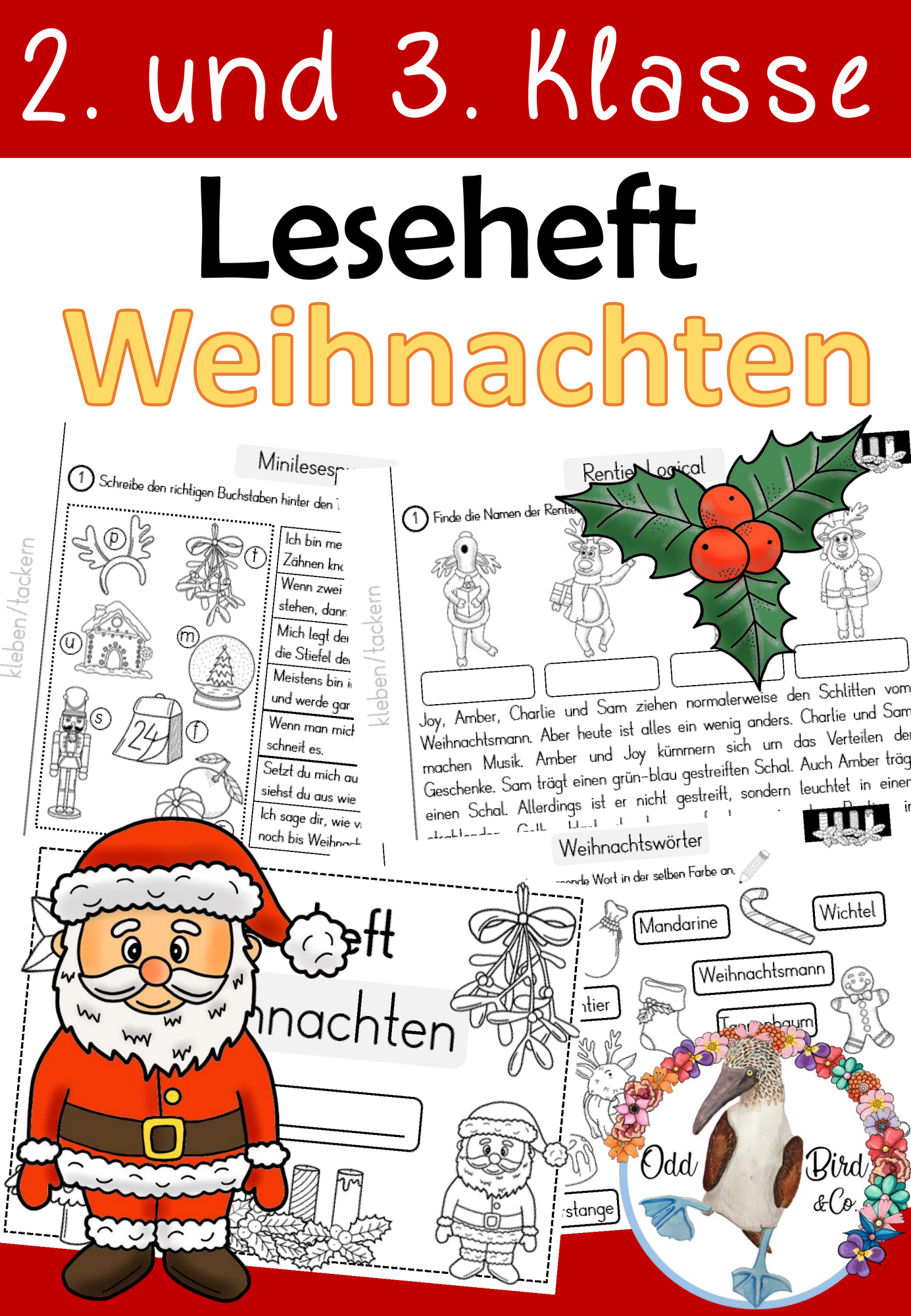 Leseheft - Weihnachten / Advent - differenzierbar für Klasse 2 und 3