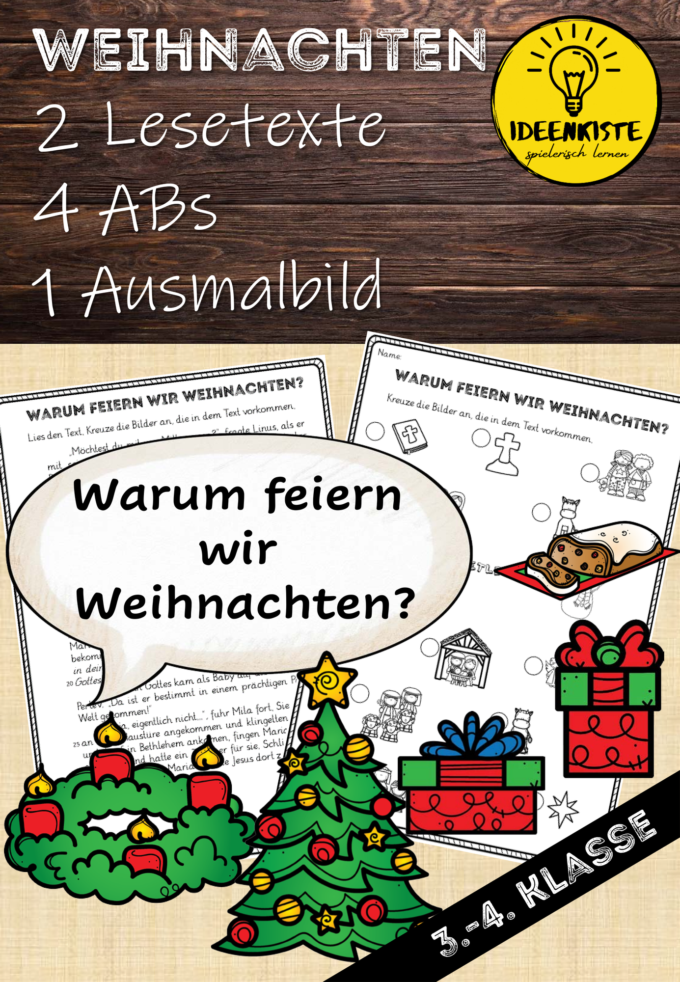 Warum feiern wir Weihnachten. Lesetexte + ABs – Unterrichtsmaterial in