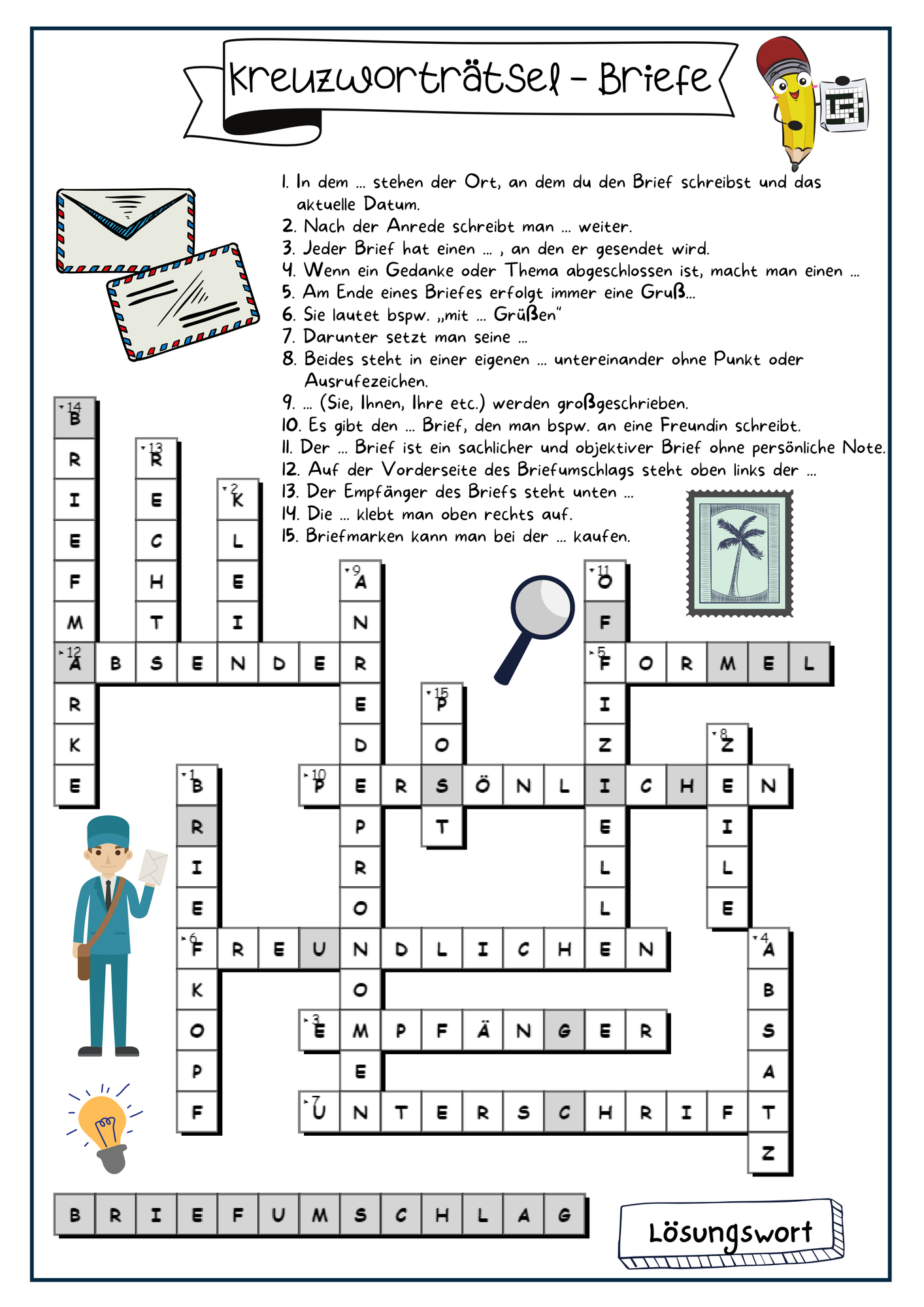 Kreuzwortrtsel Briefe schreiben (Klasse 5/6) Rtsel Quiz Unterrichtsmaterial im Fach Deutsch Kreuzwortrtsel Briefe schreiben (Klasse 5/6) Rtsel Quiz Unterrichtsmaterial im Fach Deutsch