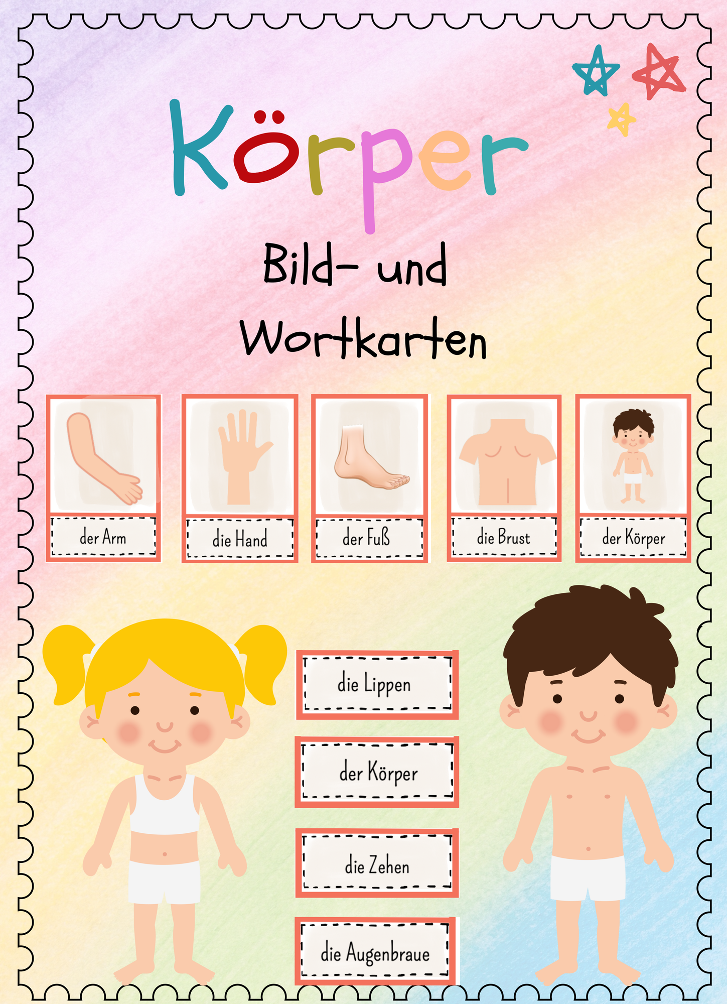 Körper - Bild- und Wortkarten (DAF/DAZ) Flashcards