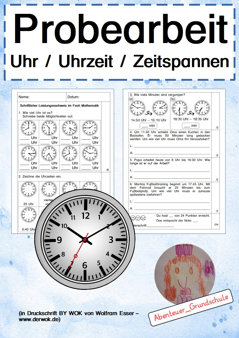 Mathe Uhr Lernen App Kostenlos Probearbeit, Mathematik Klasse: Uhr