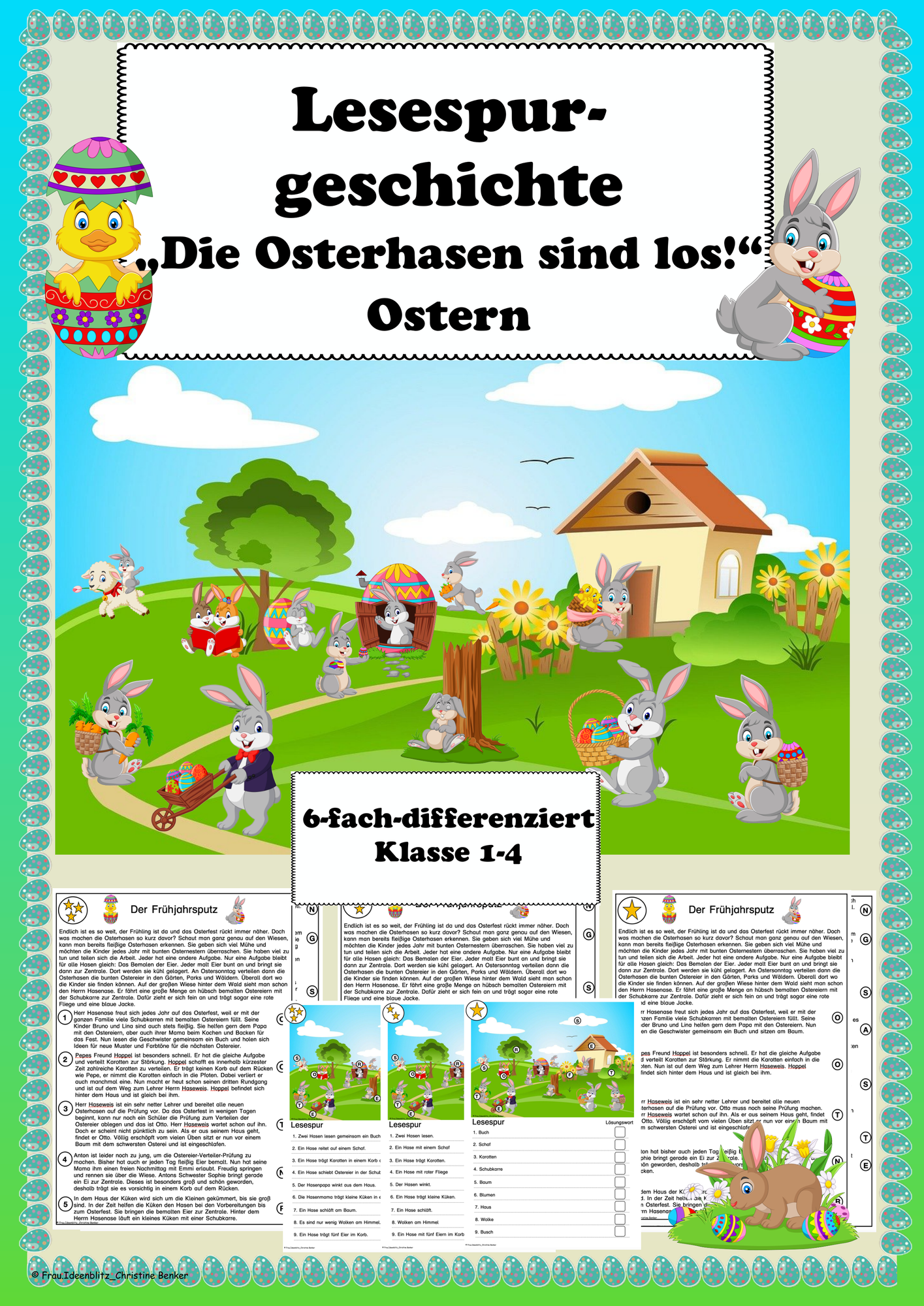 Lesespurgeschichte Ostern Lesespur Leseverständnis Grundschule Klasse 1