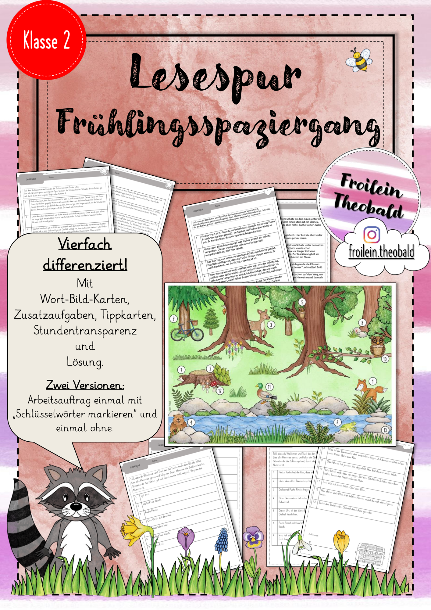 Lesespur Frühlingsspaziergang Klasse 2 – Unterrichtsmaterial in den