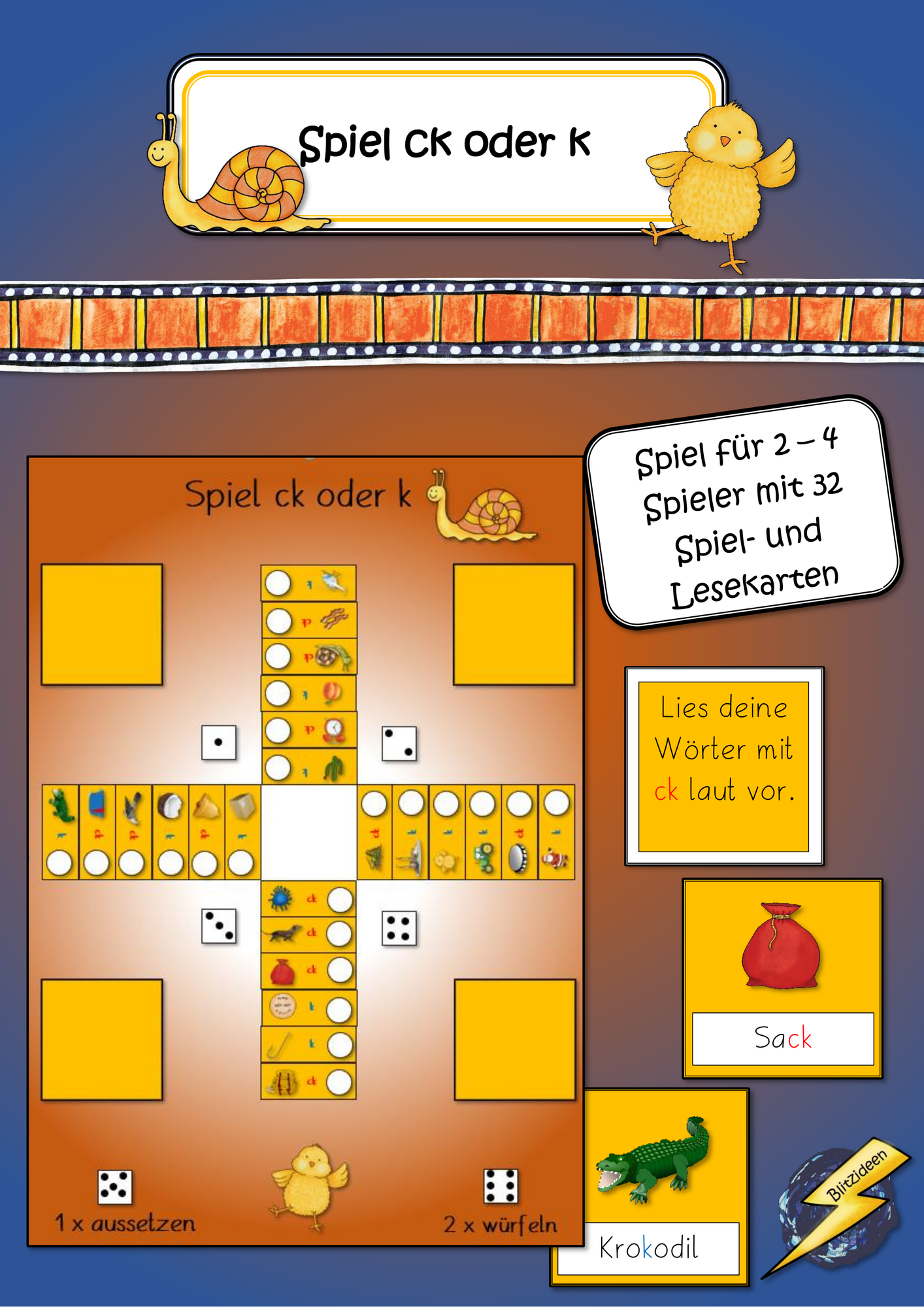 spiel mit k Spiel ck oder k – Unterrichtsmaterial im Fach Deutsch