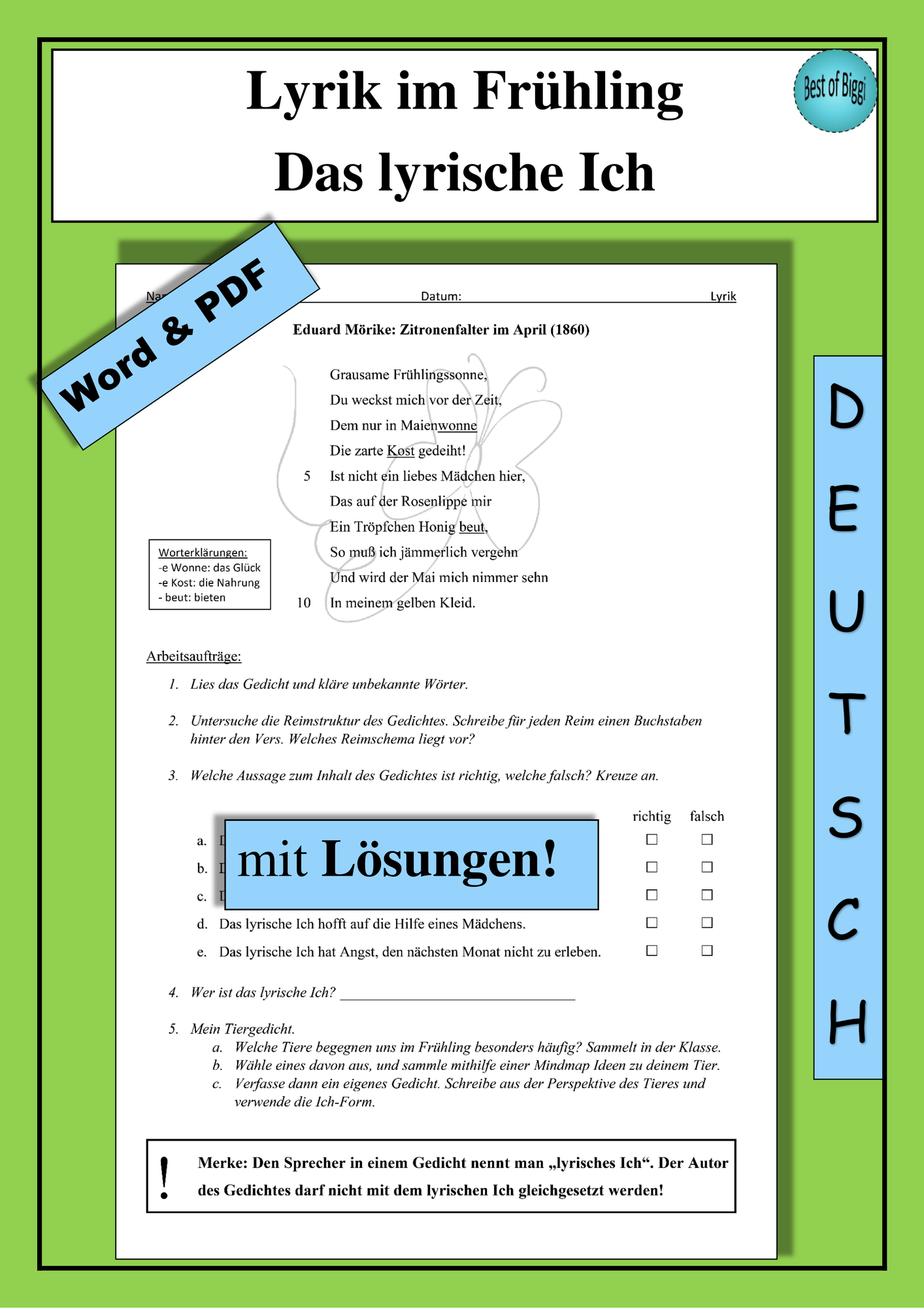 Was Ist Das Lyrische Ich
