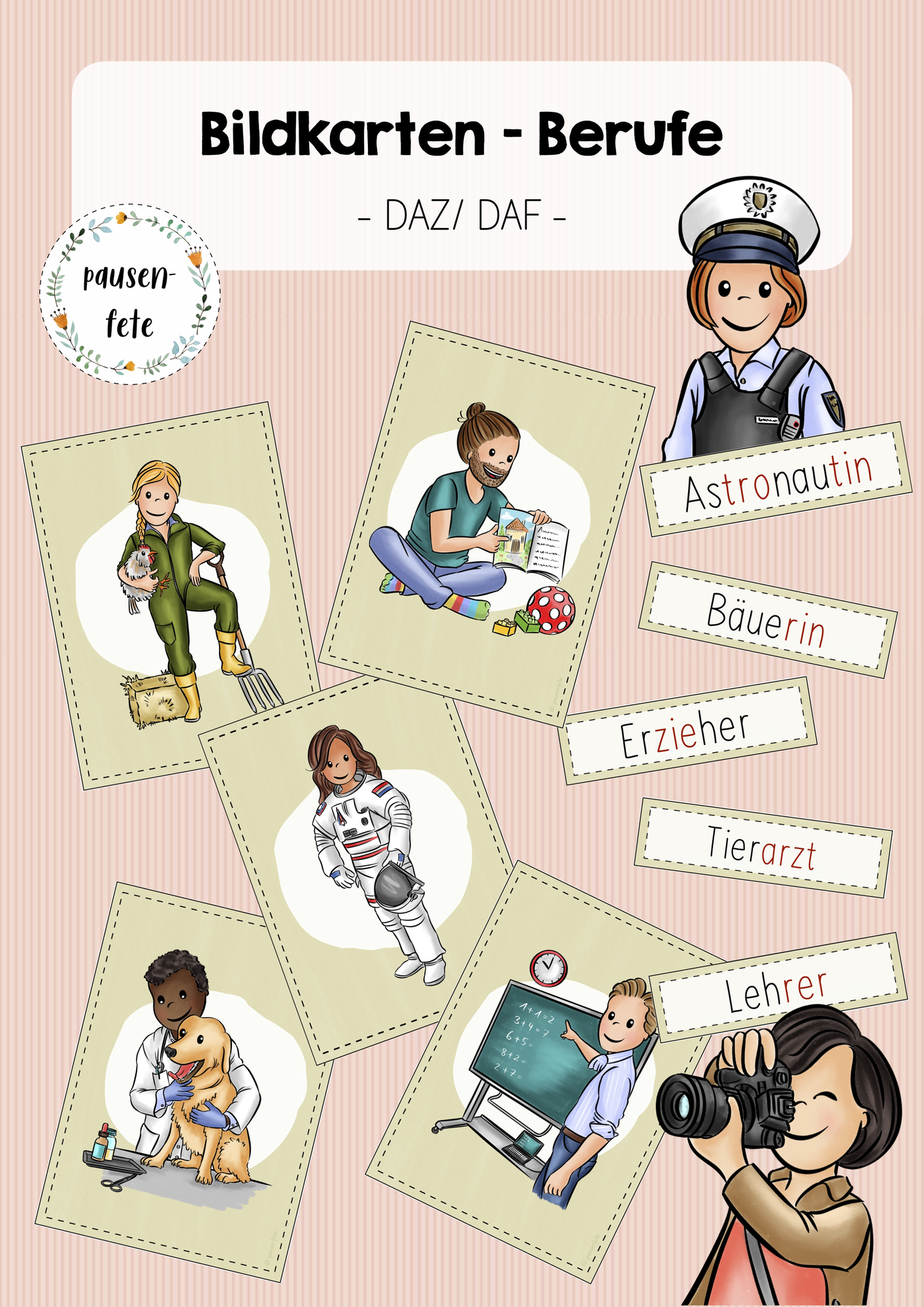 Bildkarten - Berufe (DAZ/DAF) – Unterrichtsmaterial im Fach DaZ/DaF