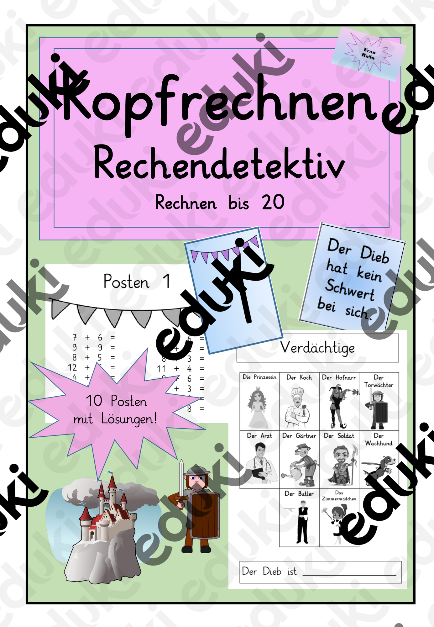 Rechendetektiv Kopfrechnen bis 20 – Unterrichtsmaterial im Fach Mathematik