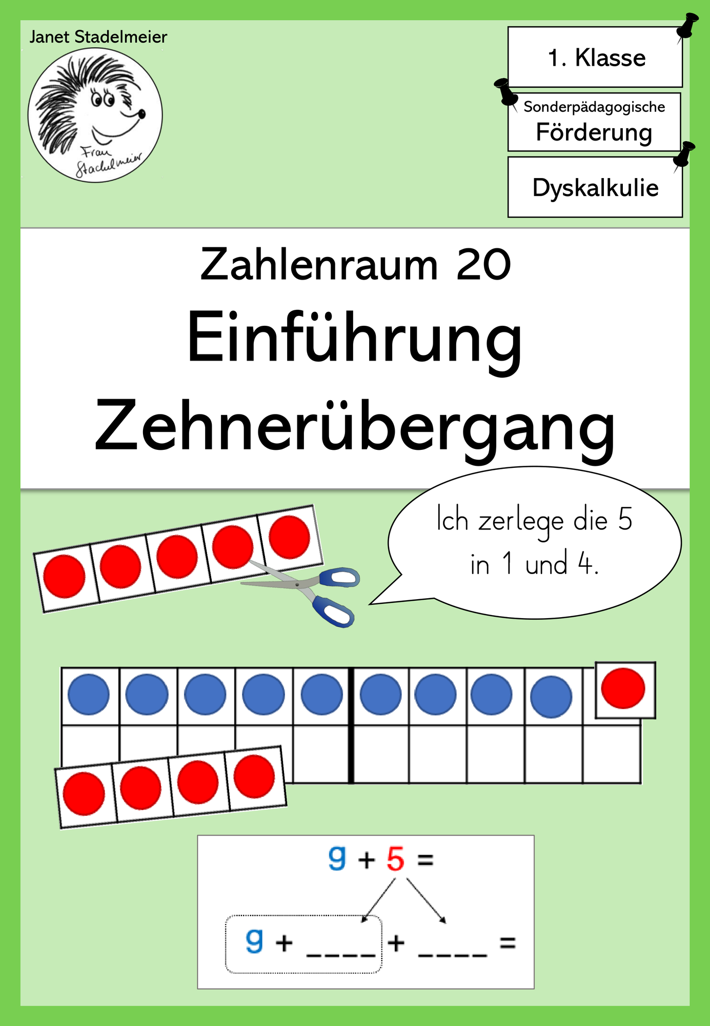 Einführung Zehnerübergang (Addition ZR 20) – Unterrichtsmaterial im
