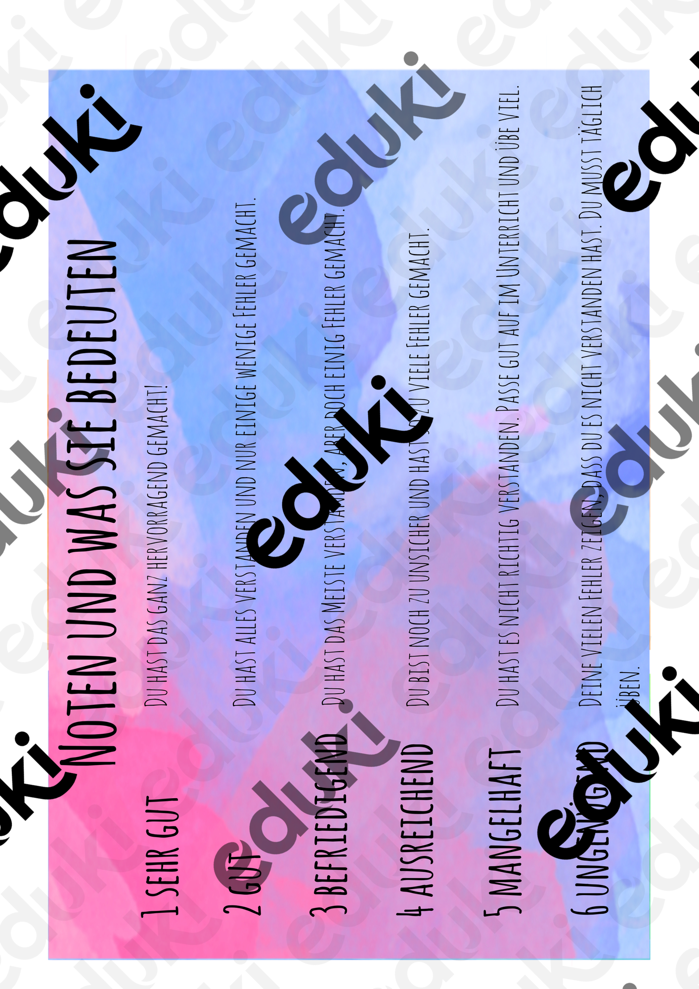 Bedeutung der Noten und Mitarbeit Unterrichtsmaterial im Fach Fachbergreifendes Bedeutung der Noten und Mitarbeit Unterrichtsmaterial im Fach Fachbergreifendes