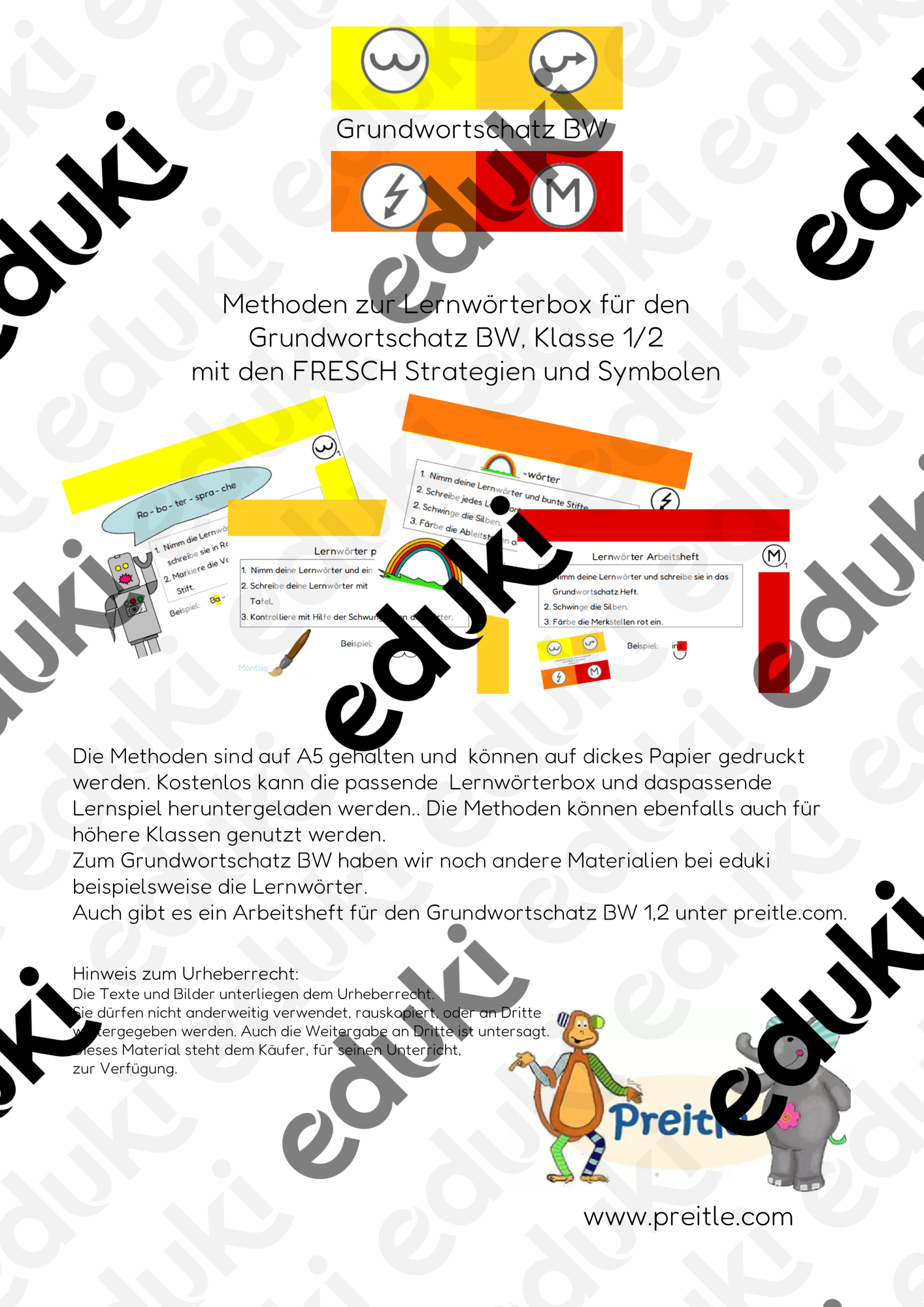 Arbeitsaufträge zur Lernwörterbox – Unterrichtsmaterial im Fach Deutsch