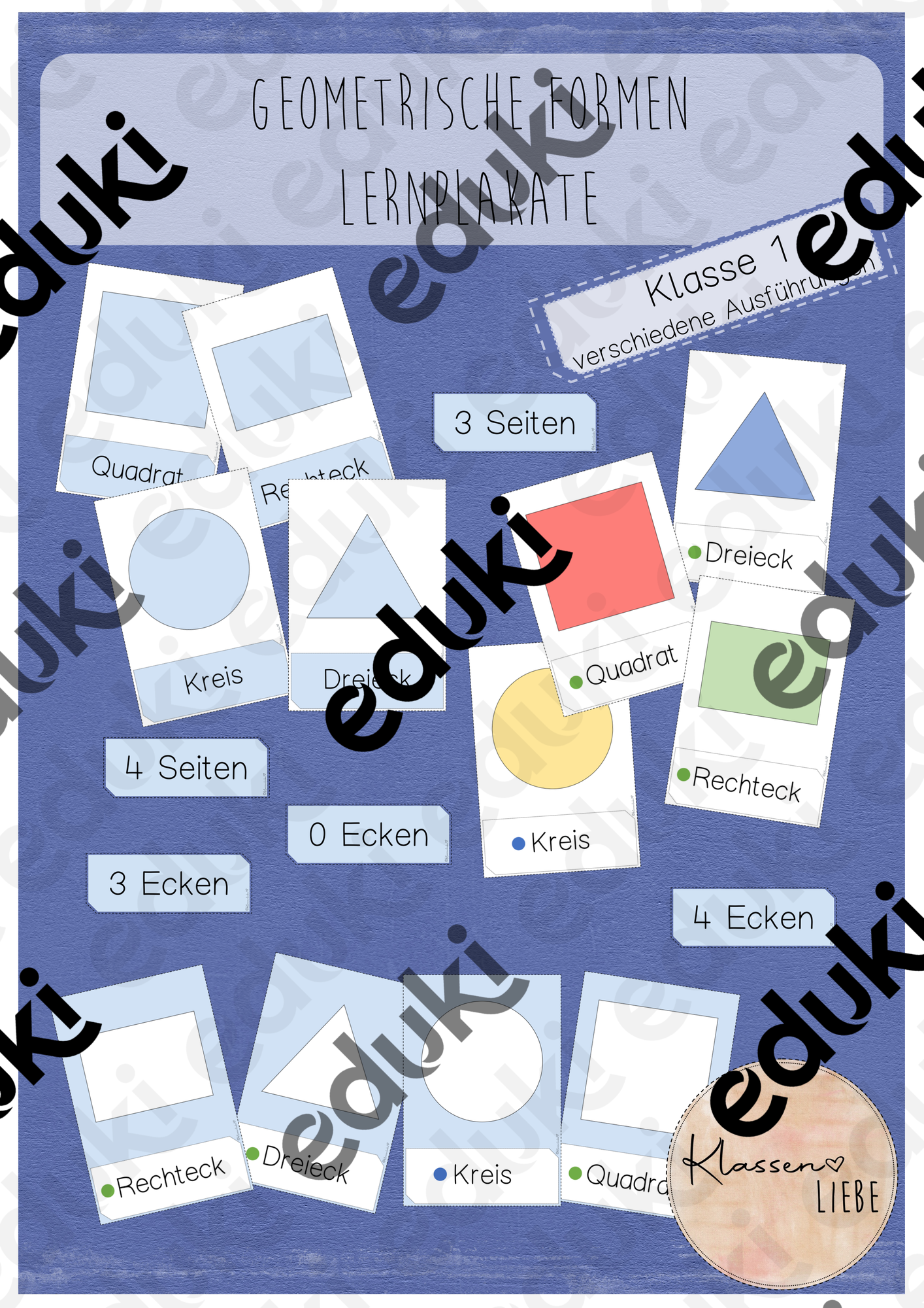 geometrische Formen - Aushang Lernplakate – Unterrichtsmaterial im Fach