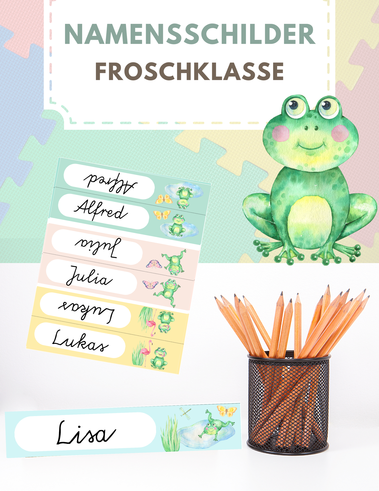Namensschilder für die Froschklasse – Unterrichtsmaterial im Fach ...