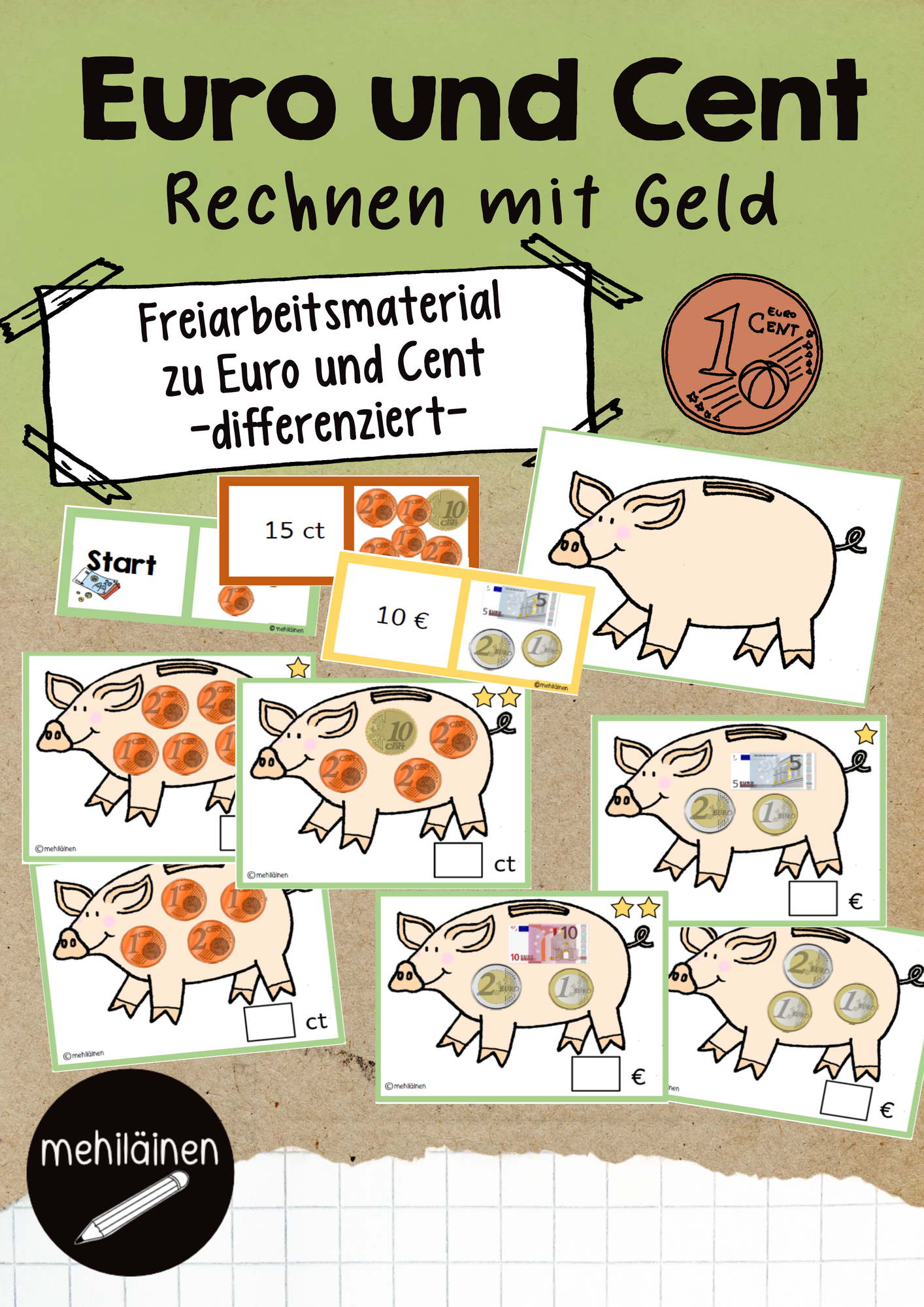 Rechnen mit Geld - Euro und Cent – Unterrichtsmaterial im Fach Mathematik