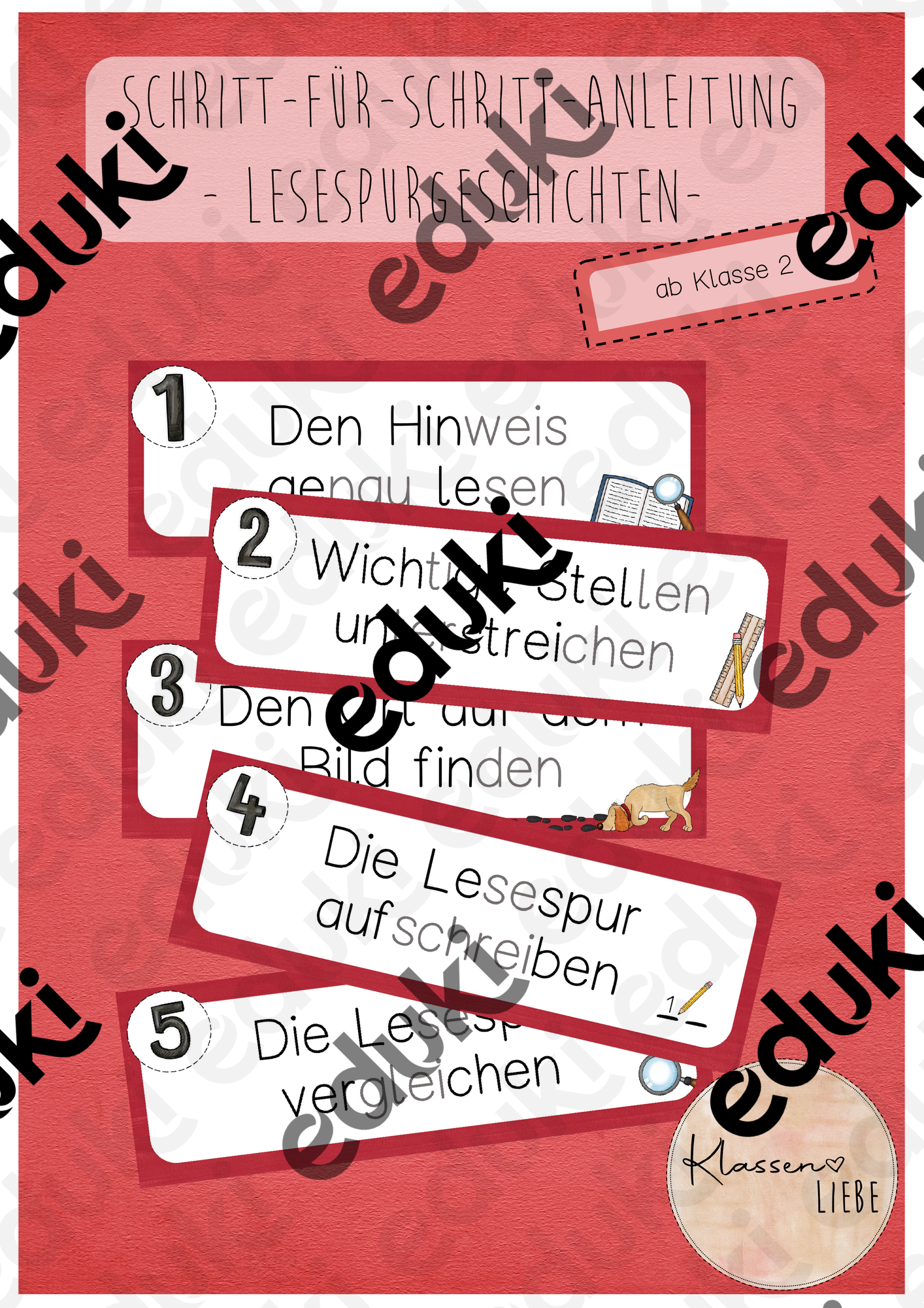 Lesespur: Schritt-für-Schritt-Anleitung – Unterrichtsmaterial im Fach