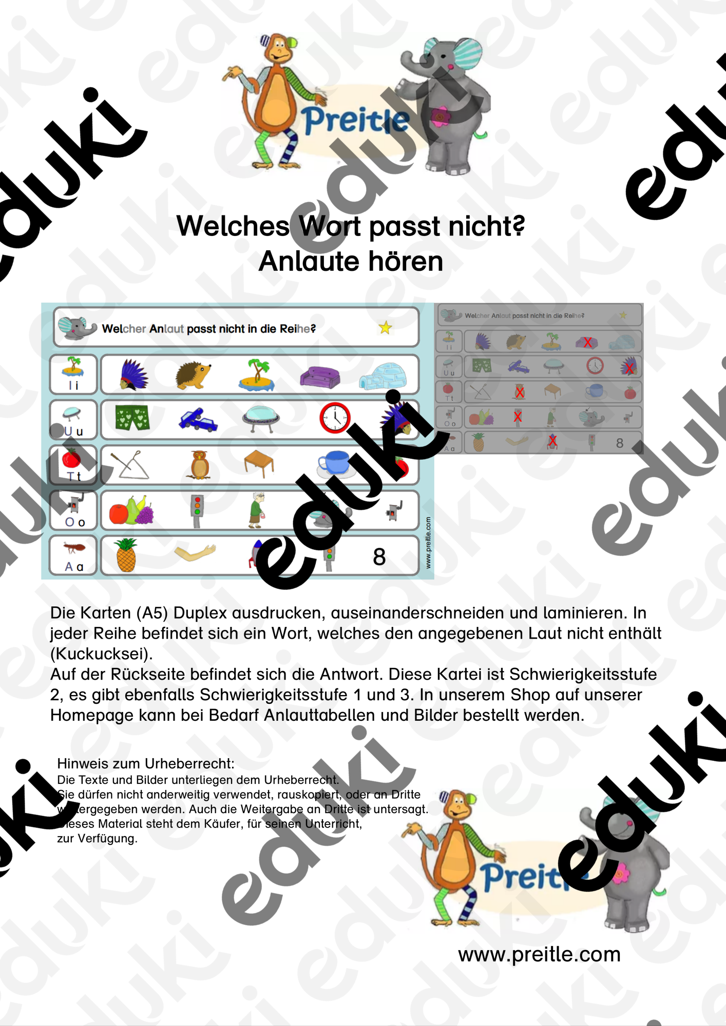 Materialpaket Anlaute hören – Unterrichtsmaterial im Fach Deutsch