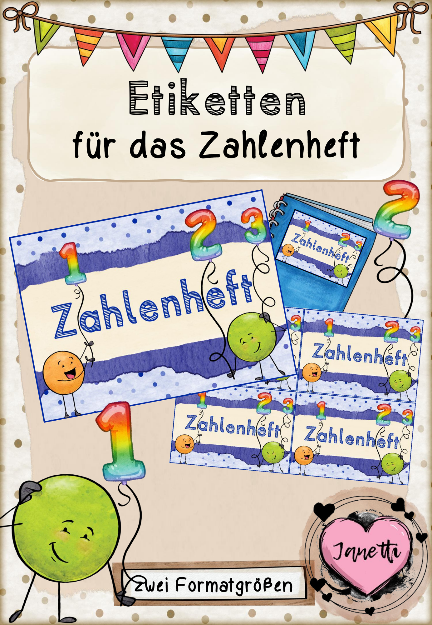 Etiketten für das Zahlenheft – Unterrichtsmaterial im Fach Mathematik