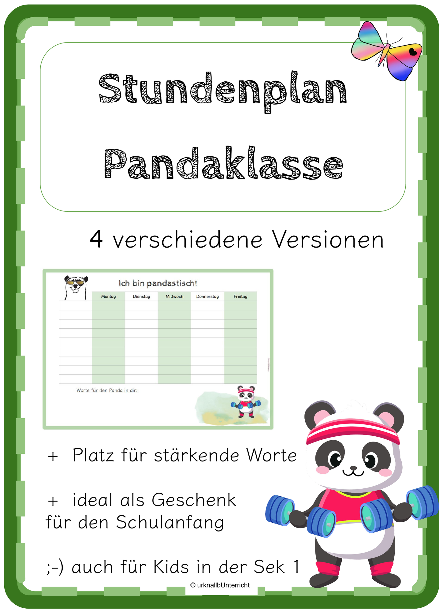 Stundenplan Panda – Unterrichtsmaterial im Fach Fachübergreifendes