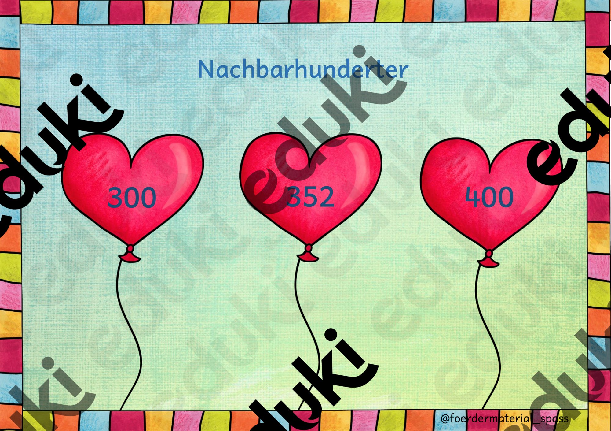 Nachbarhunderter- Kartei ZR1000 – Unterrichtsmaterial im Fach Mathematik