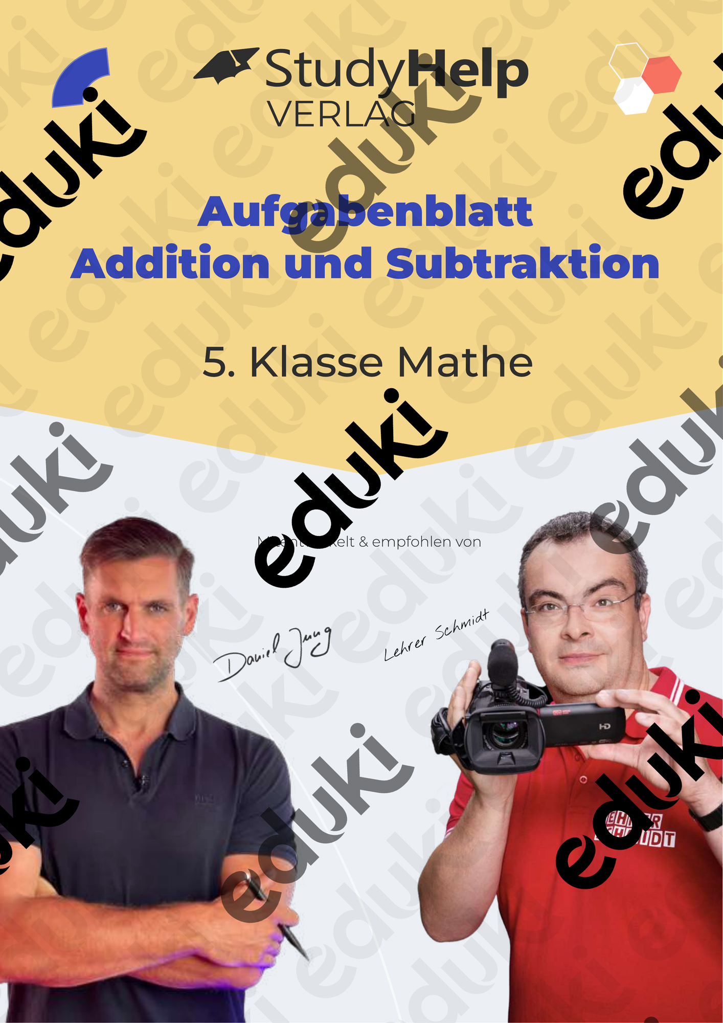 Aufgabenblatt Mathe 5. Klasse: Addition und Subtraktion mit Lehrer