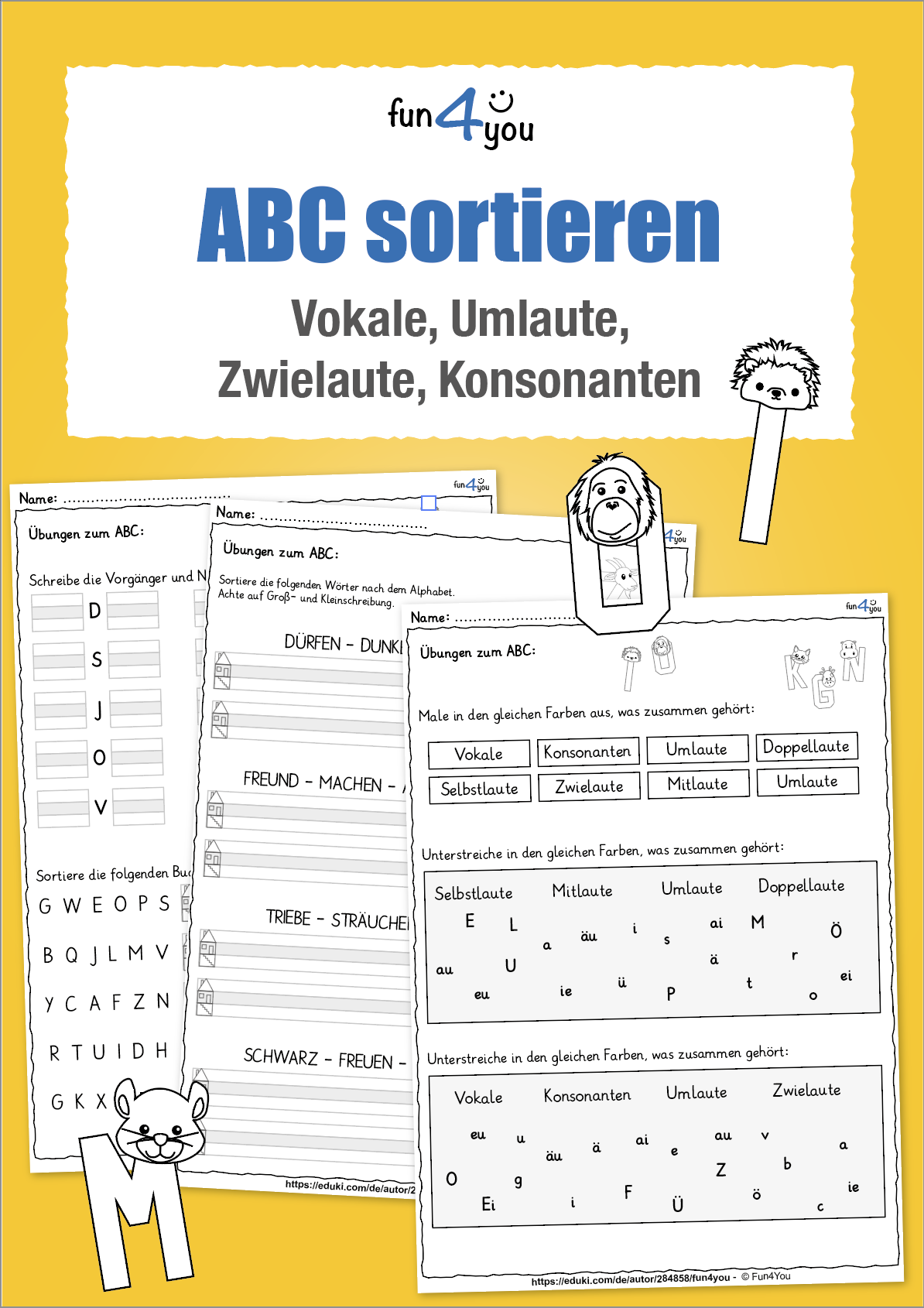 Übungen zum Alphabet - sortieren #silvesterknaller23
