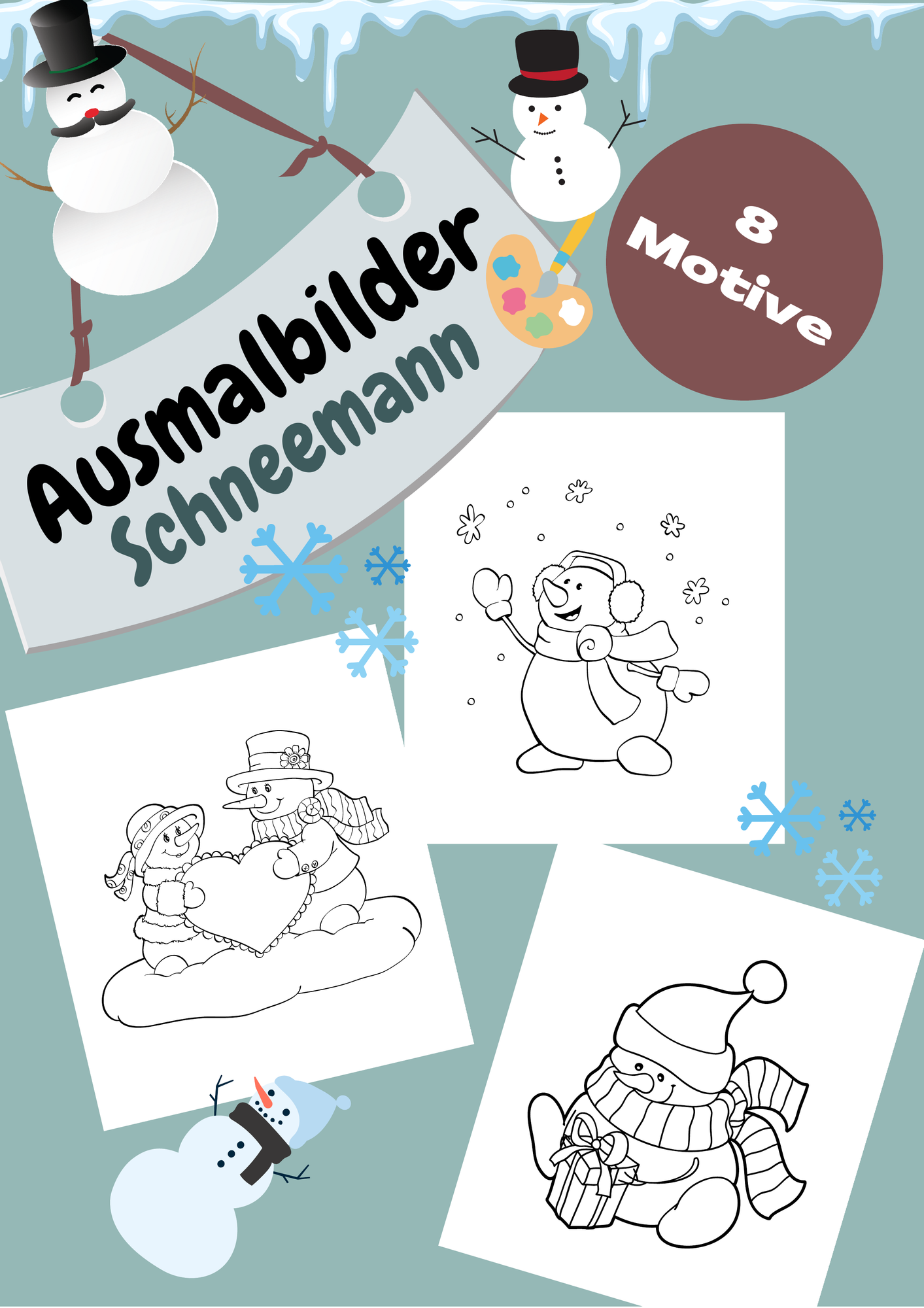 Ausmalbilder Schneemann – Unterrichtsmaterial im Fach Kunst