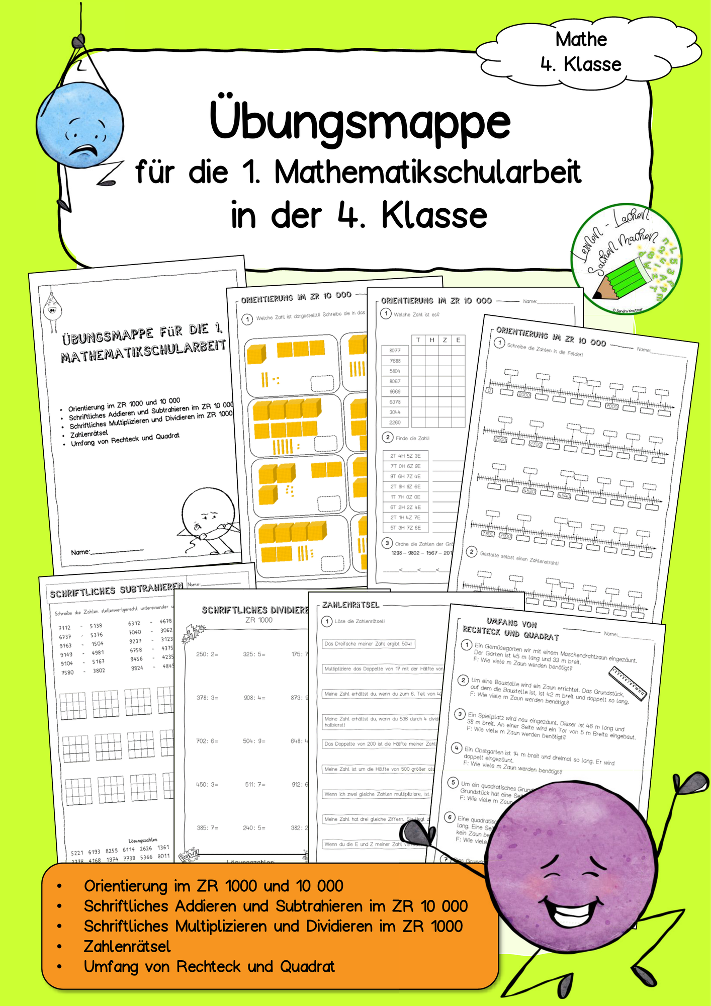 Übungsmappe für die 1. Mathematikschularbeit in der 4. Klasse