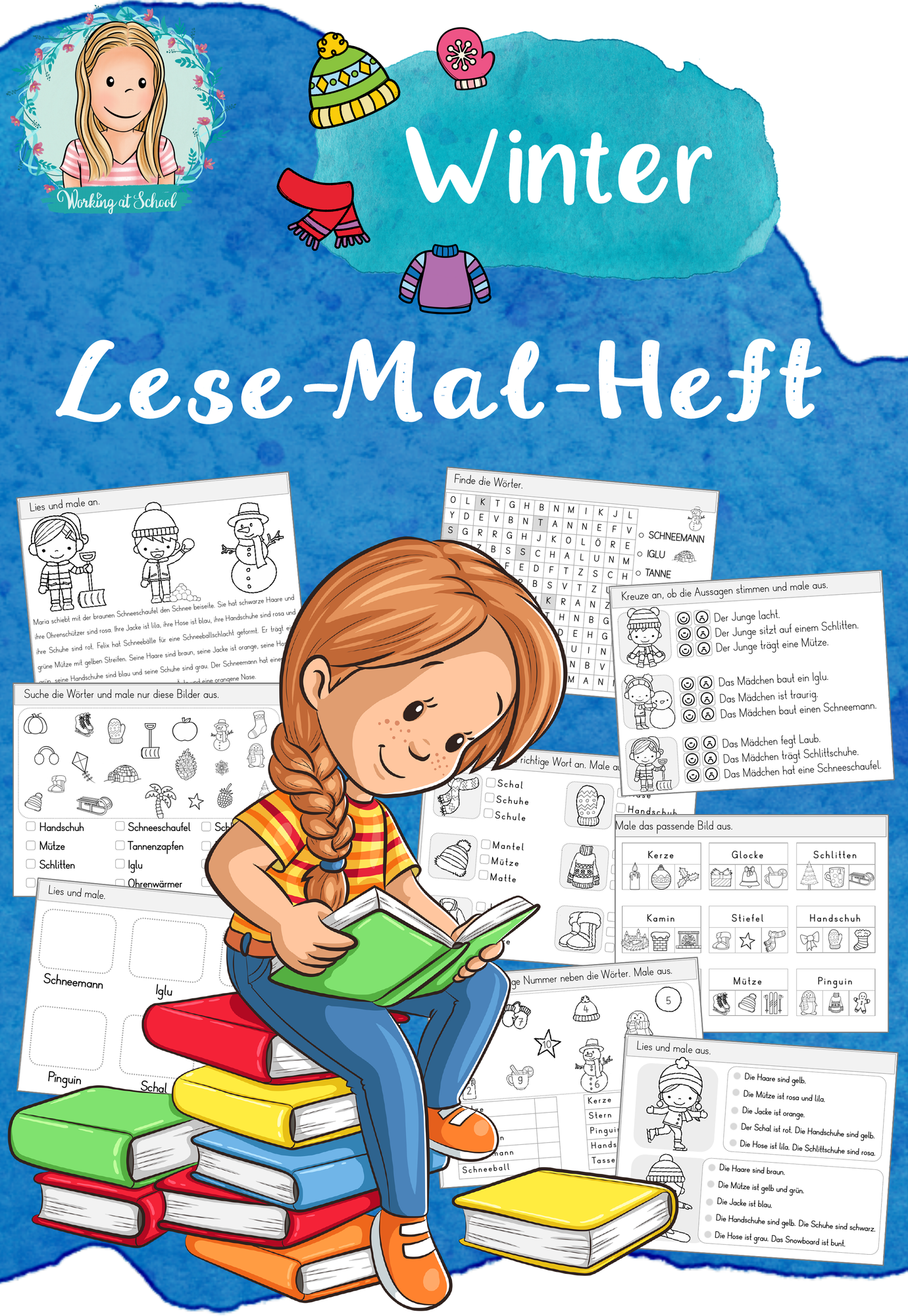 Leseheft (Lese-Mal-Heft) WINTER – Unterrichtsmaterial im Fach Deutsch