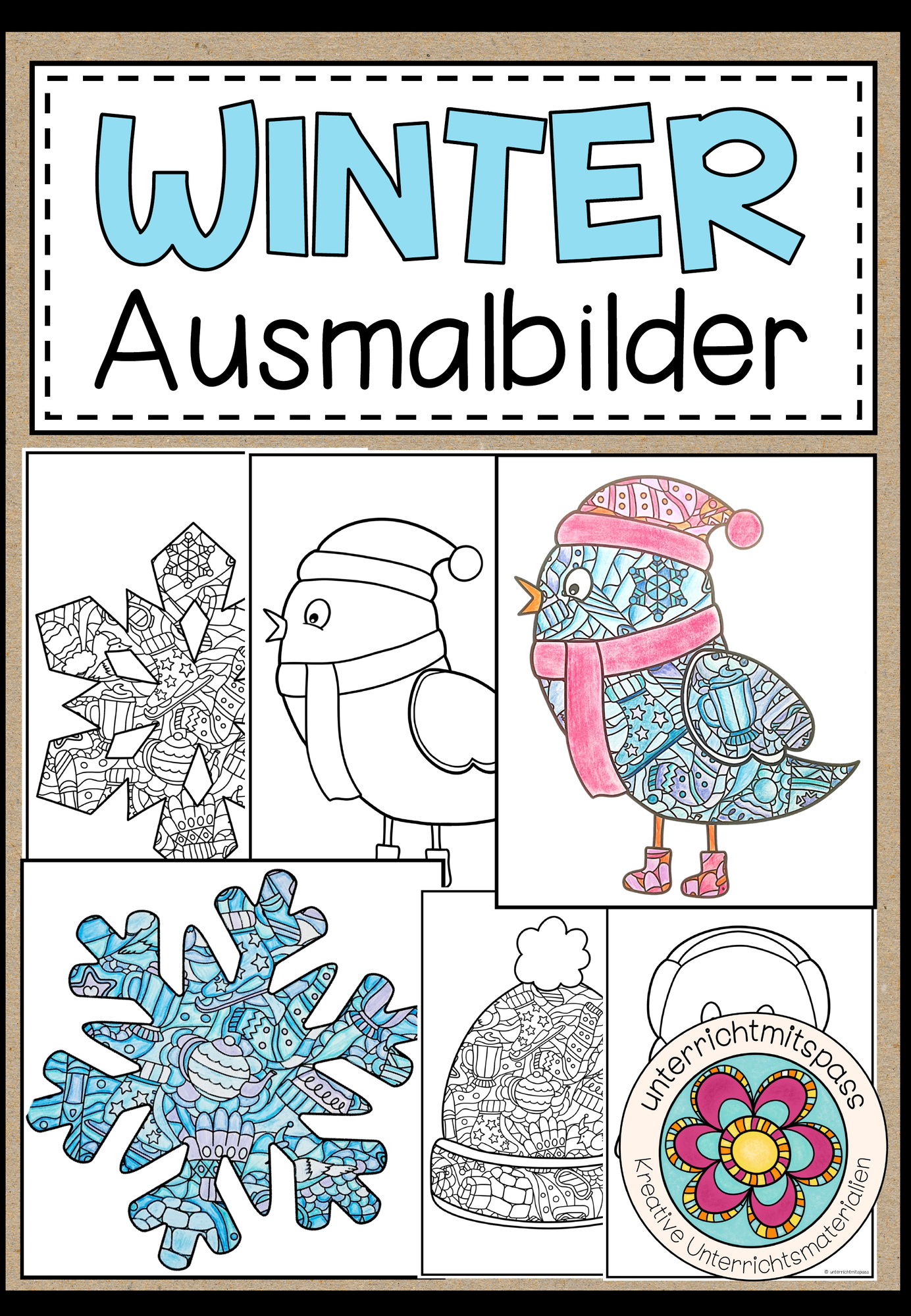 WINTER - Ausmalbilder – Unterrichtsmaterial im Fach Kunst