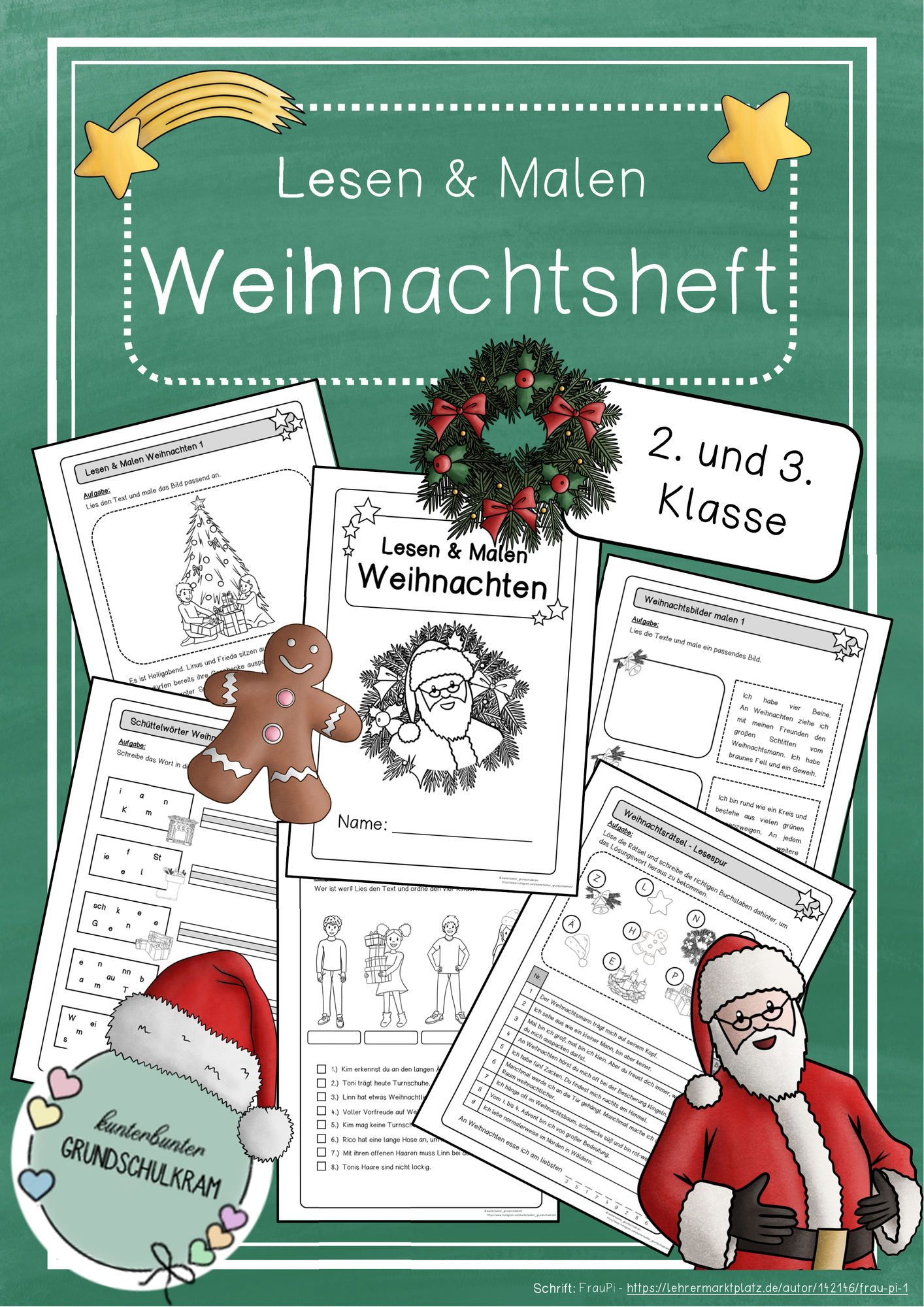 Lesen und Malen Heft Weihnachten (2. und 3. Klasse