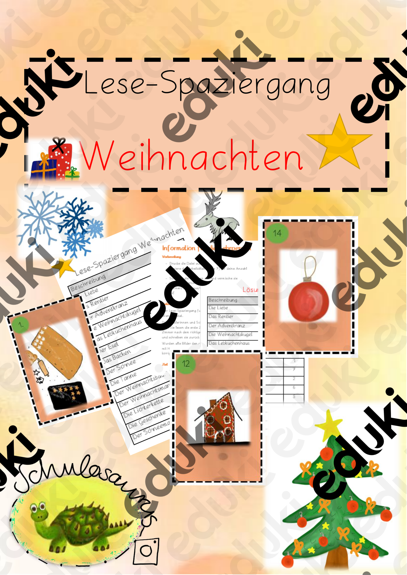 Lesespaziergang Weihnachten 1.Klasse – Unterrichtsmaterial im Fach Deutsch