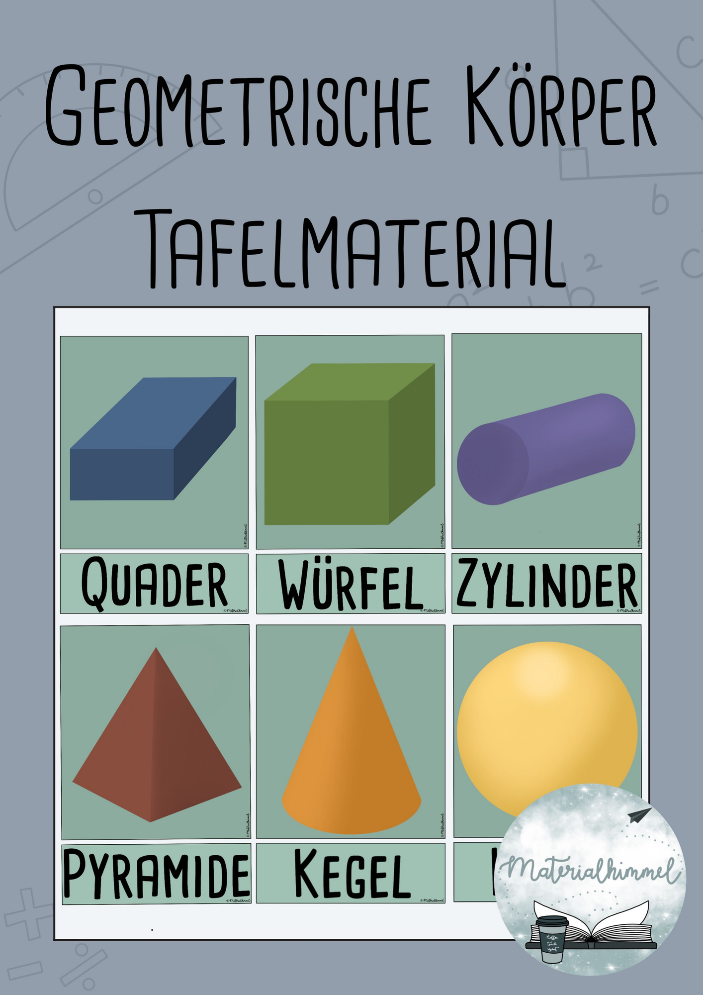Geometrische Körper - Poster, Tafelmaterial – Unterrichtsmaterial im ...