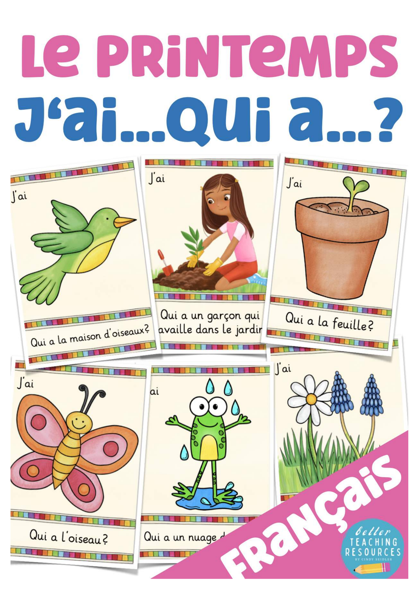 spiel französisch le printemps J‘ai Qui a? Französisch Spiel – Unterrichtsmaterial im