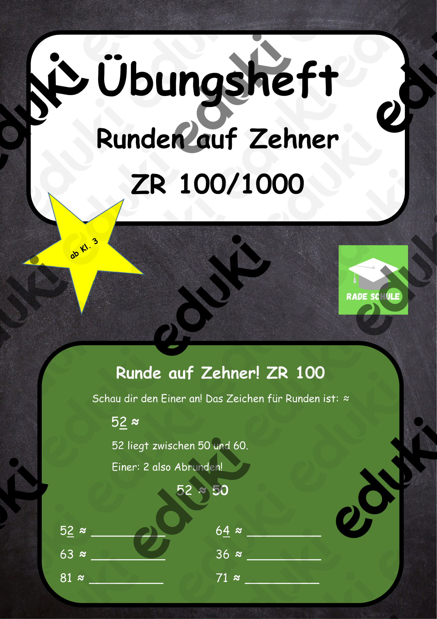 Übungsheft Runden auf Zehner im ZR 1000 – Unterrichtsmaterial im Fach