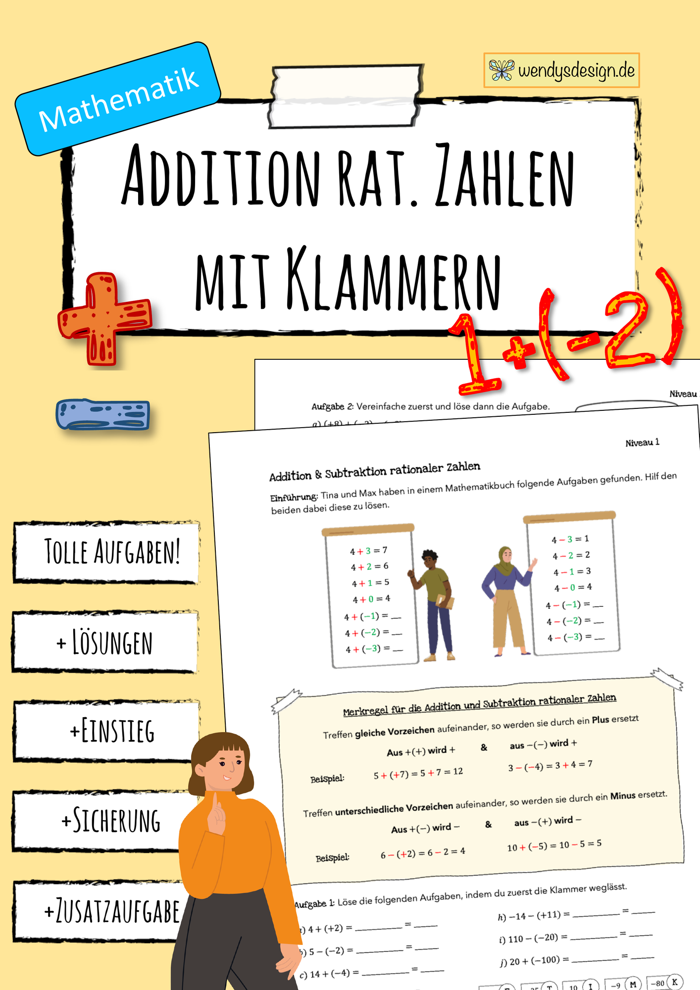 RATIONALE ZAHLEN mit Klammern addieren & subtrahieren