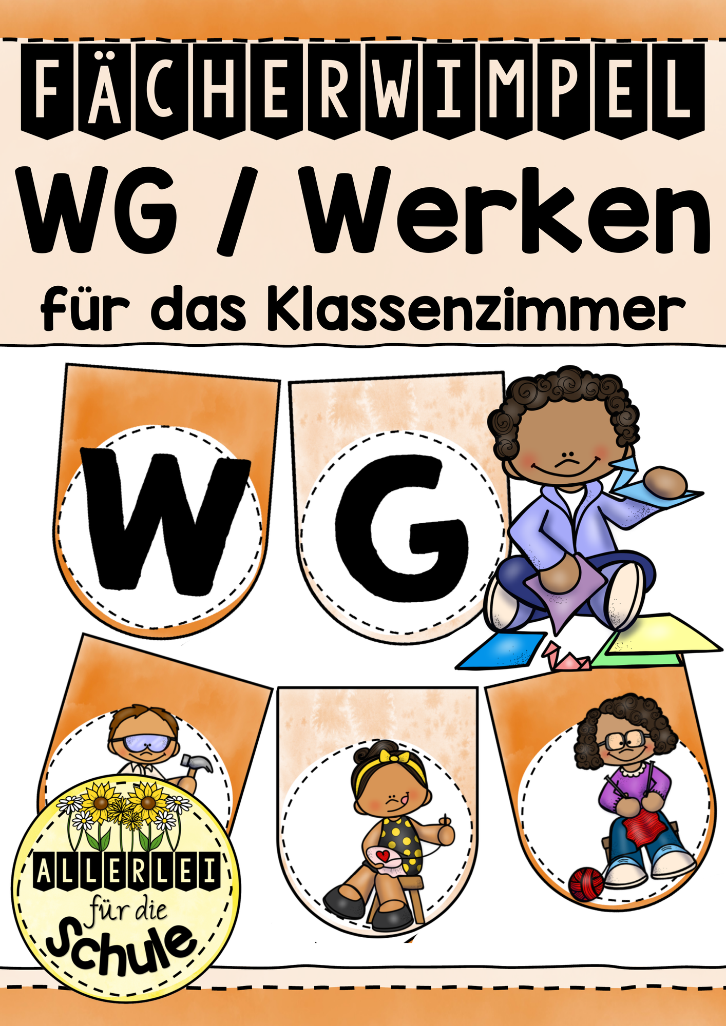 Wimpelkette Werken für das Klassenzimmer - Fächerwimpel ...