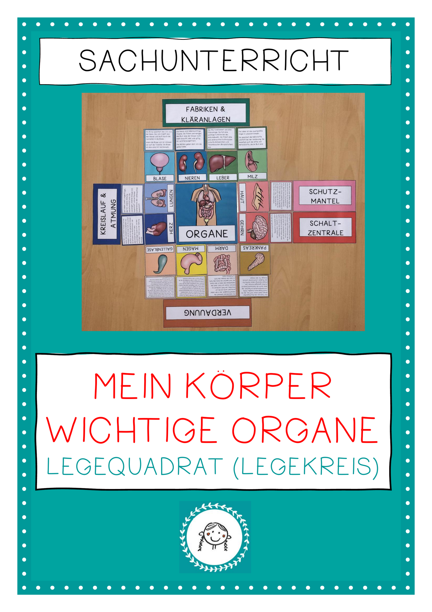Legequadrat. Unser Körper - wichtige Organe – Unterrichtsmaterial in ...