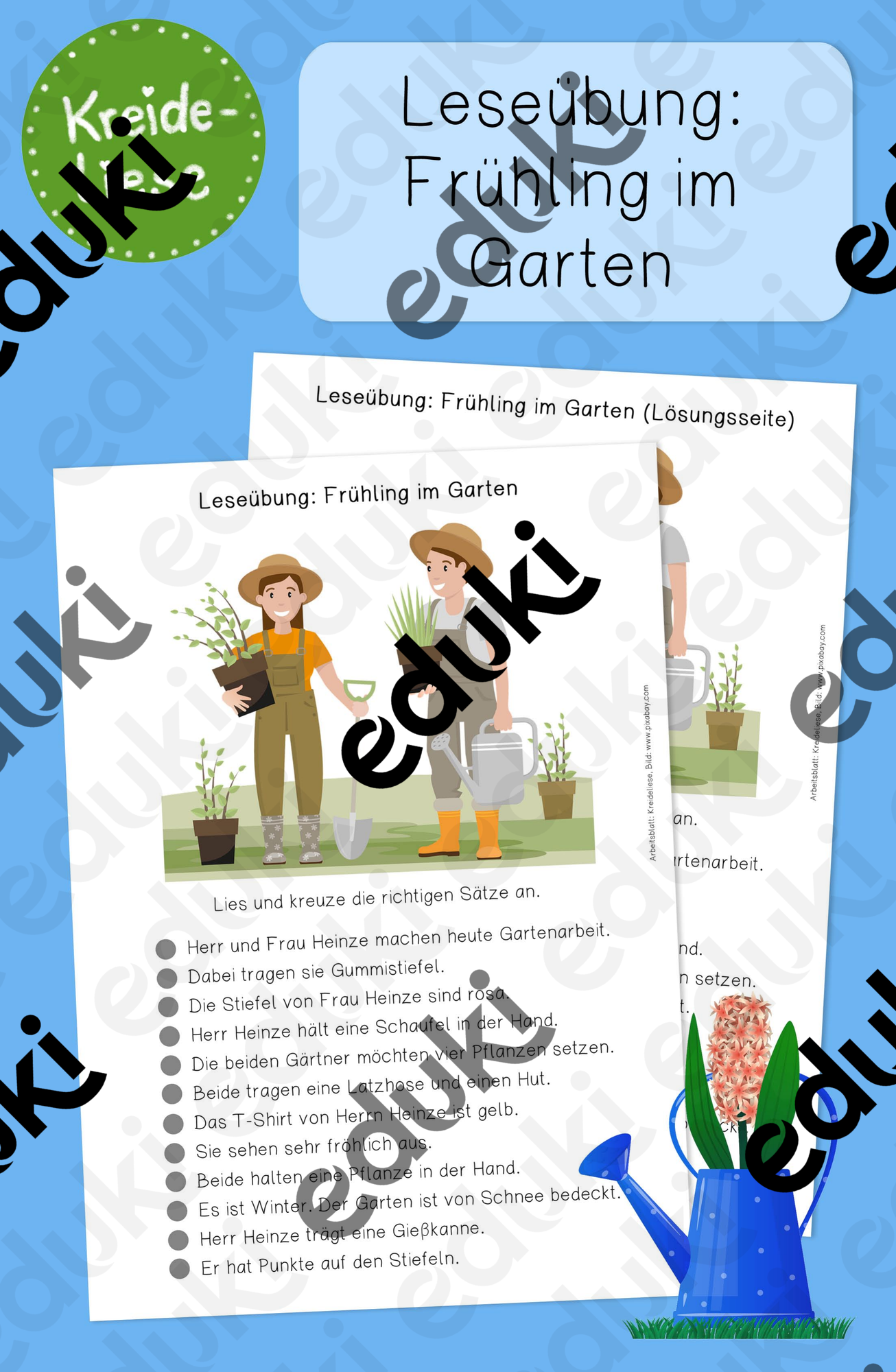 Leseübung: Frühling im Garten (Leseverständnis) – Unterrichtsmaterial