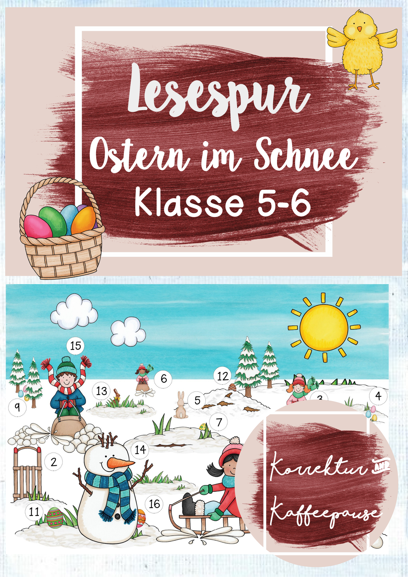 Lesespur / Lesespurgeschichte "Ostern im Schnee" - Klasse 5-6