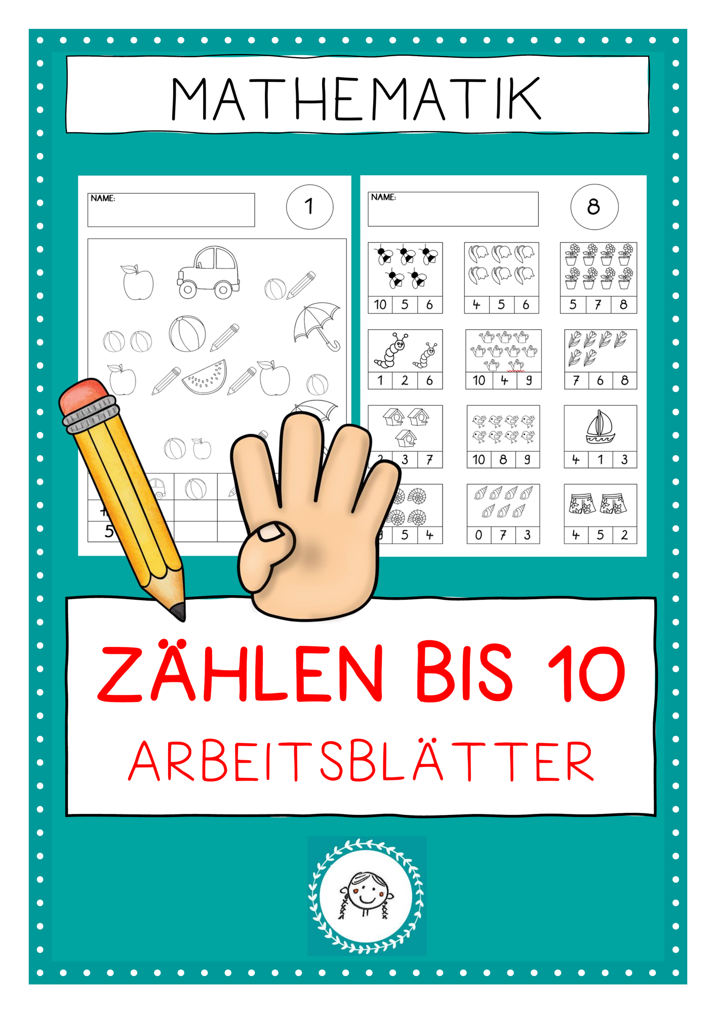 Zählen bis 10. Arbeitsblätter – Unterrichtsmaterial in den Fächern Kita