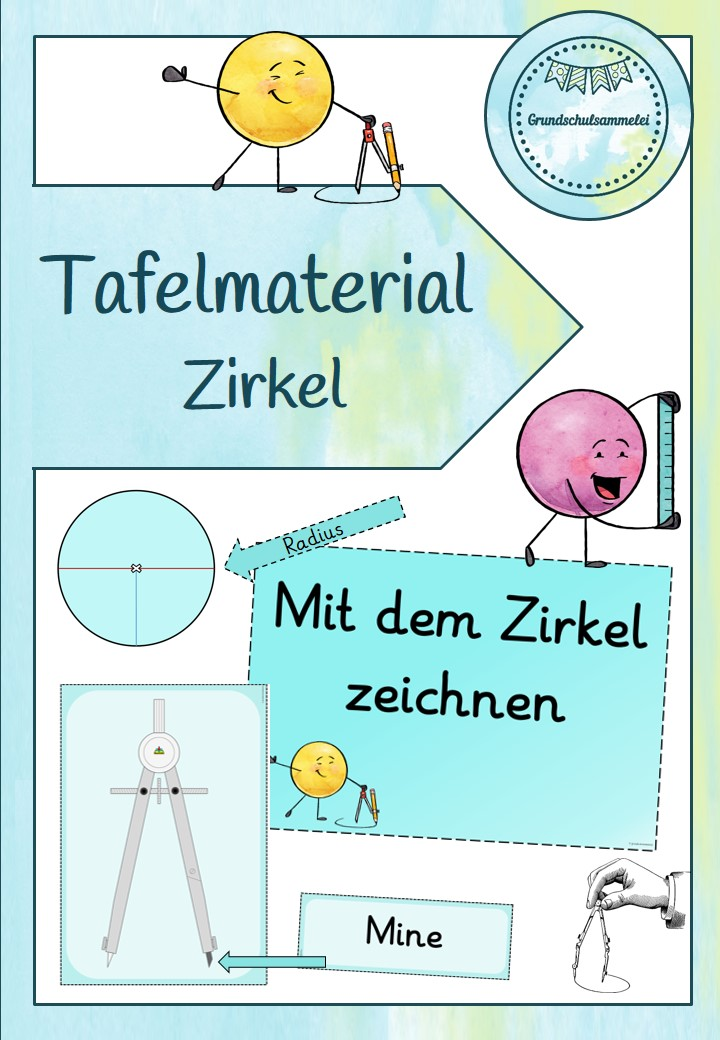 Tafelmaterial Zirkel – Unterrichtsmaterial im Fach Mathematik