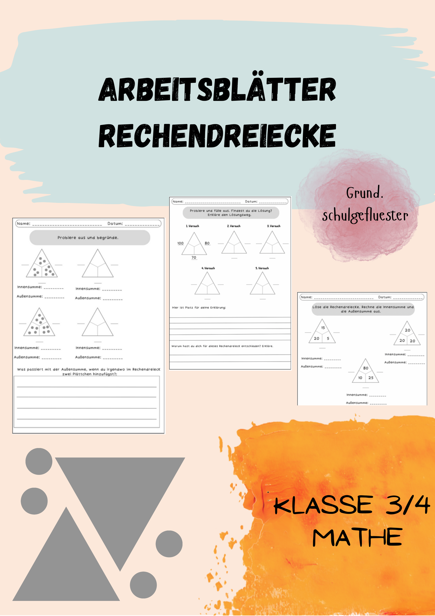 Rechendreiecke - Arbeitsblätter zum Entdecken und Knobeln