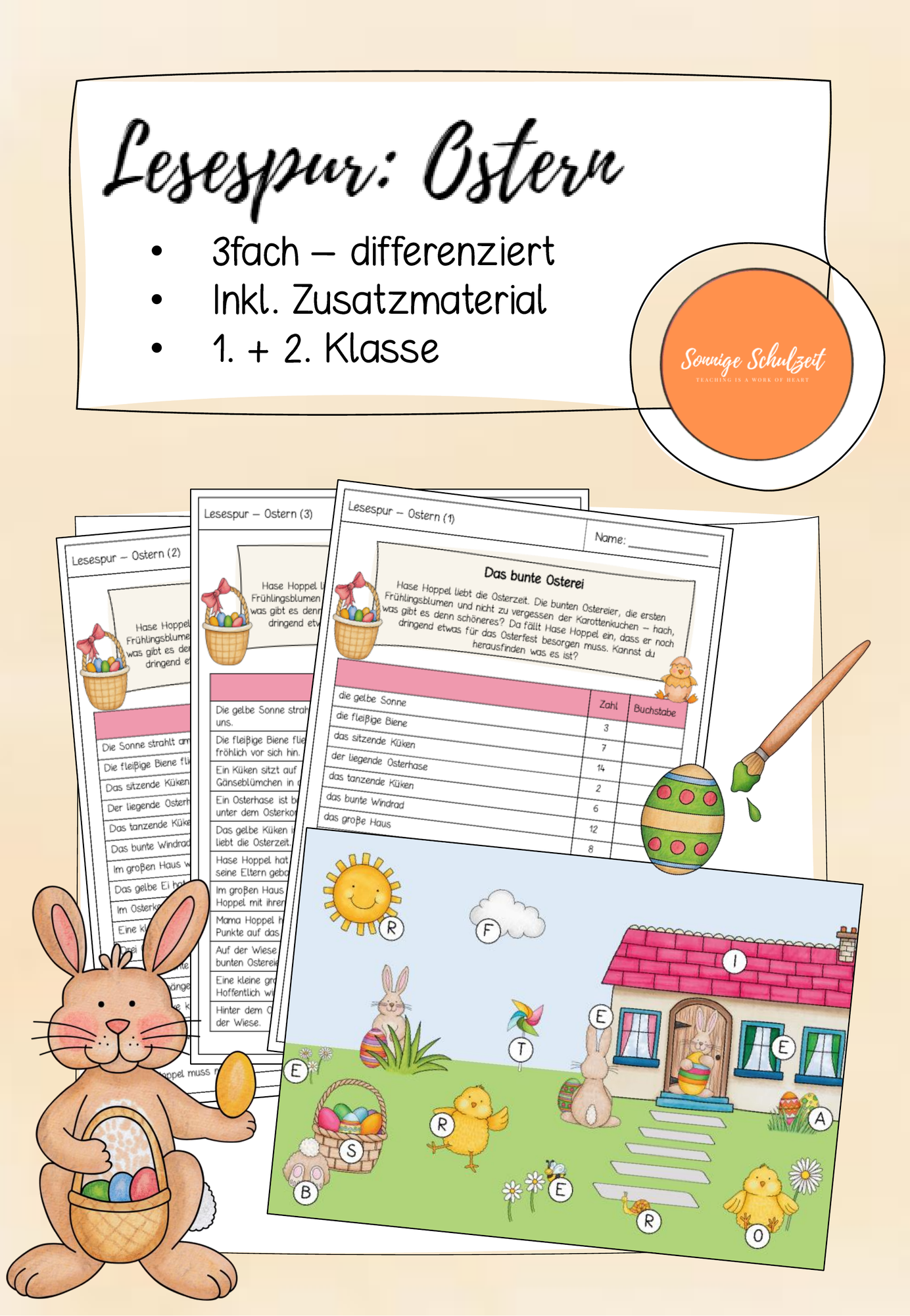 Lesespur: Ostern I 1 + 2. Klasse – Unterrichtsmaterial im Fach Deutsch