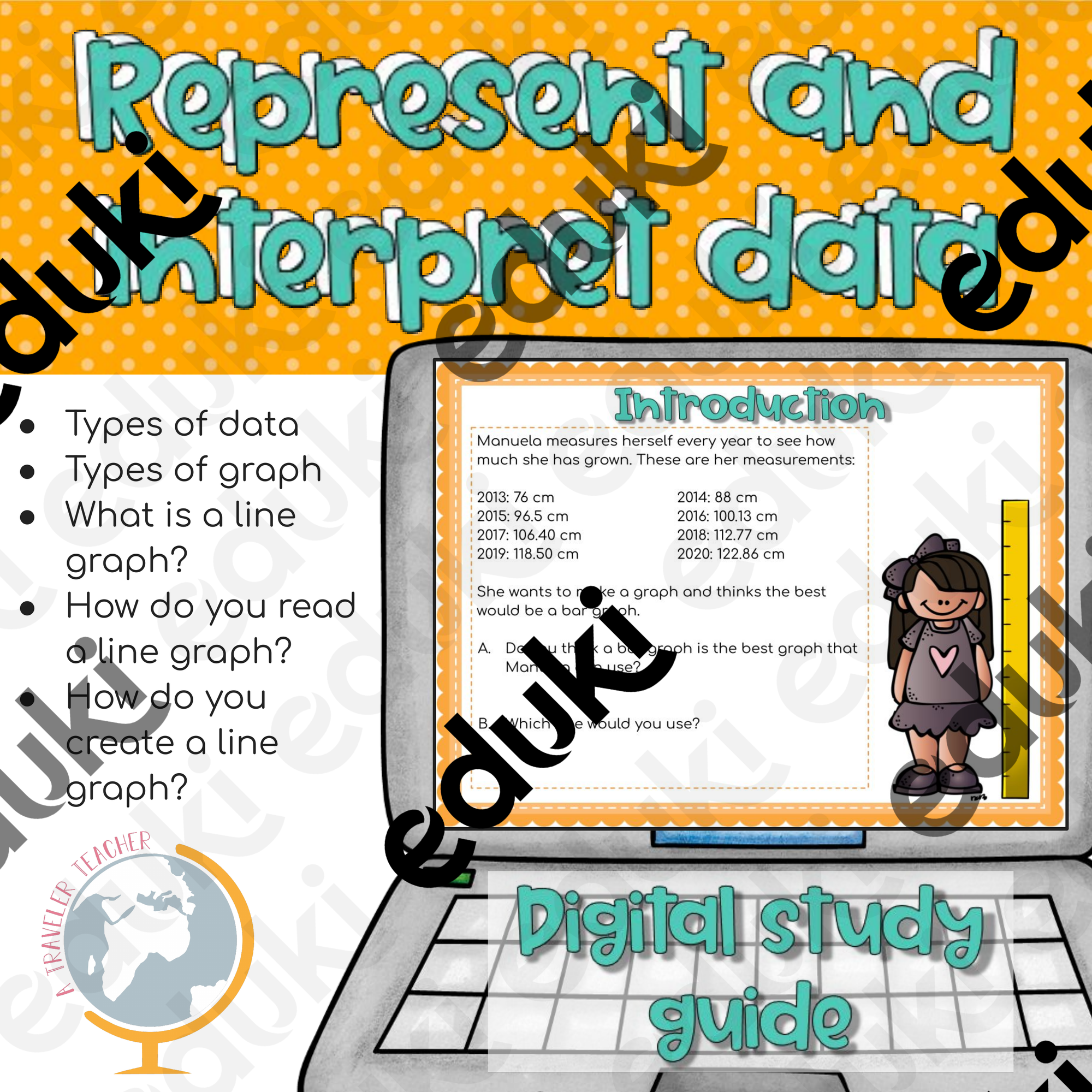 Represent and Interpret data Line Graphs Google Form - material de la ...