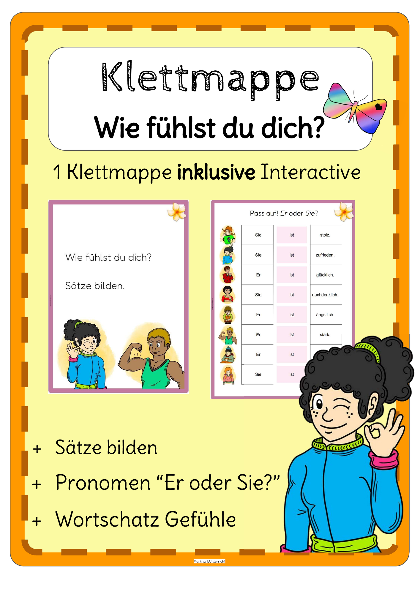 DaF/DaZ Klettmappe Satzbau Gefühle – Unterrichtsmaterial in den Fächern